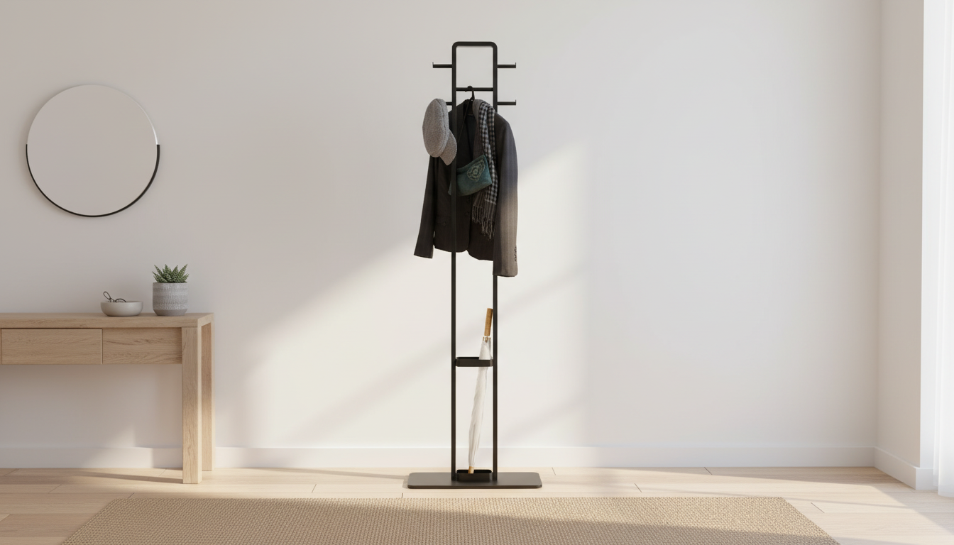 Cuier pom DENIS, negru, metal, 56x28x180 cm