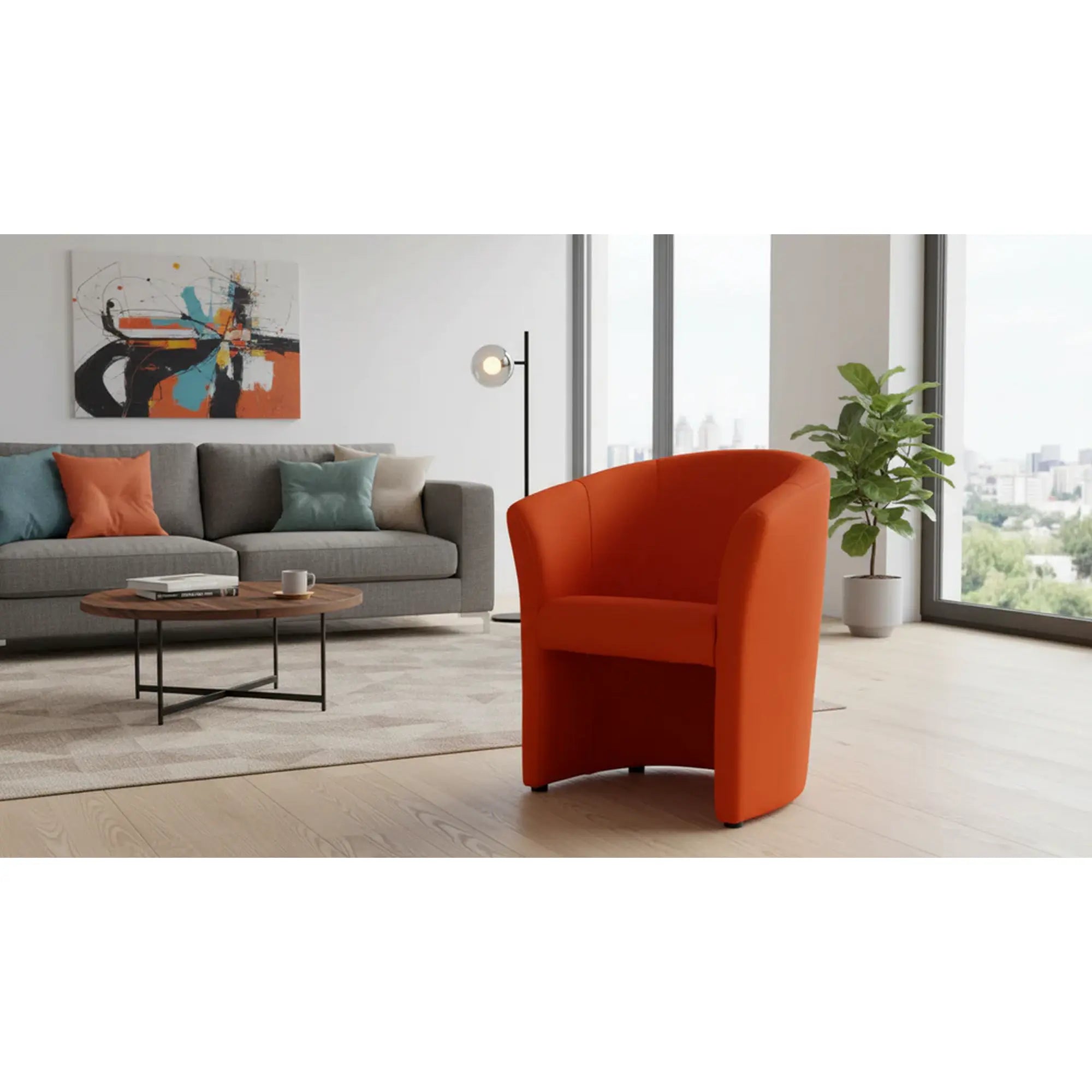 Fotoliu TM-1, rosu/negru, piele ecologica/plastic, 67x60x76 cm