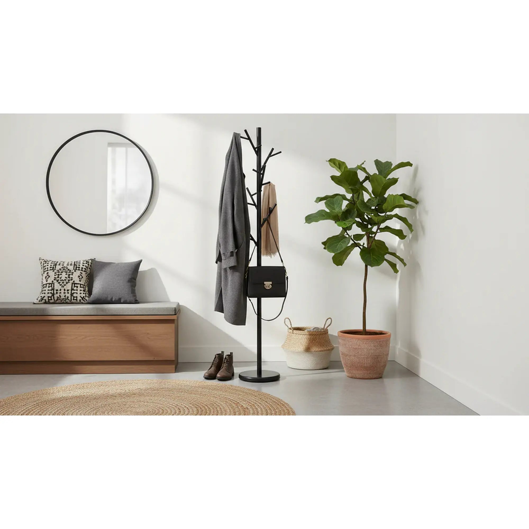 Cuier pom W33, negru, otel, 30x176 cm