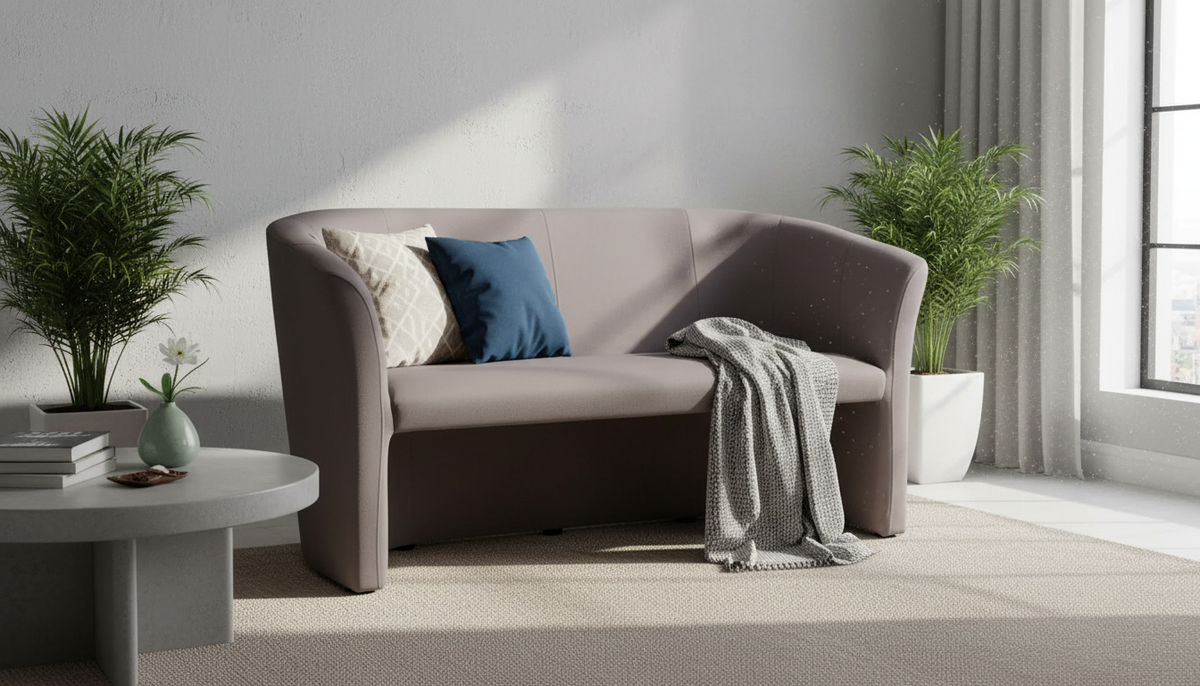 Canapea TM-3, stofa catifelata gri - Bluvel 14, 160x60x76 cm