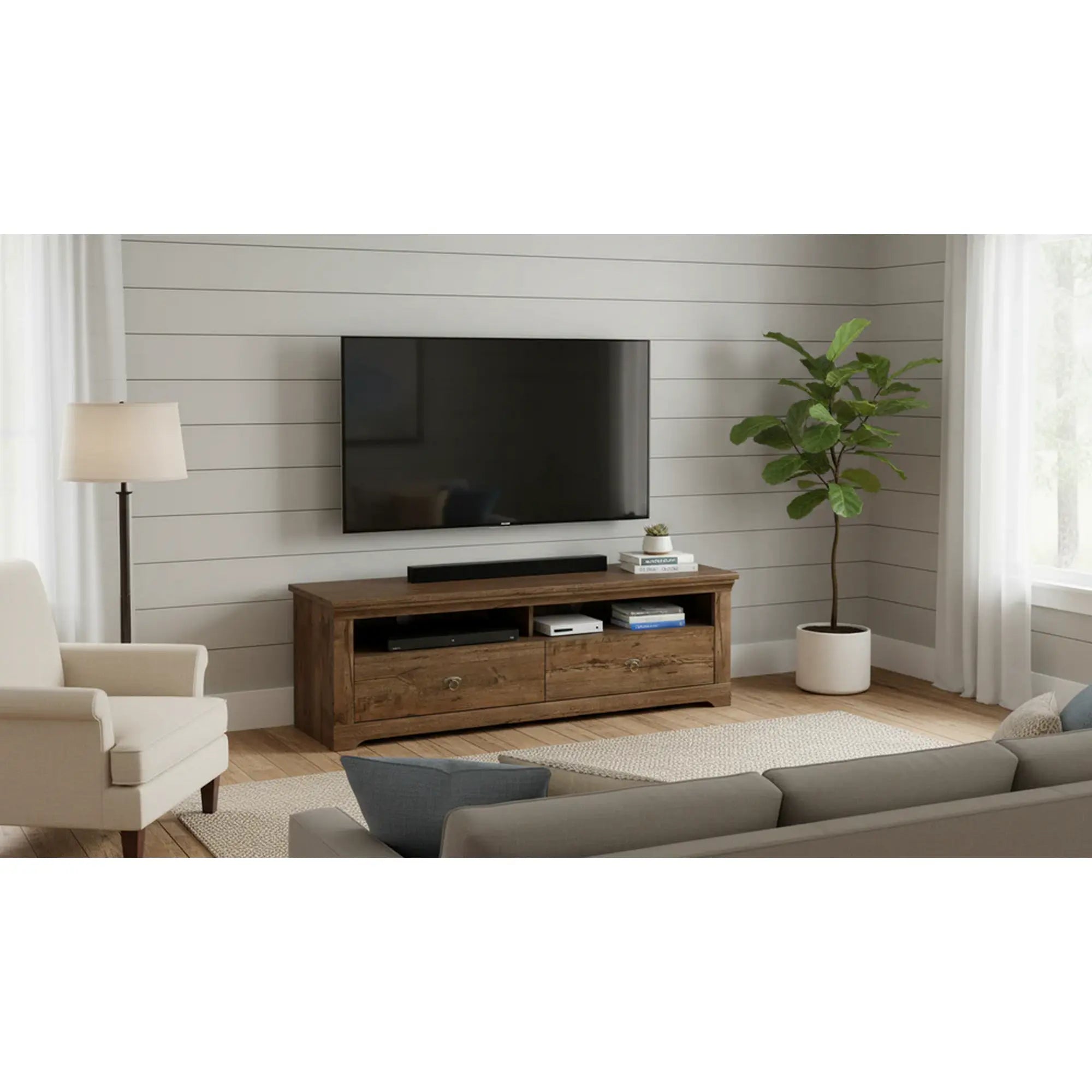 Comoda TV PATRAS RTV2S, stejar april, PAL, 153x45x48 cm