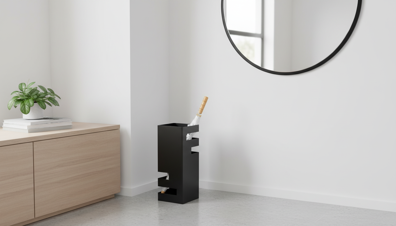 Suport umbrela LIANA, negru, metal, 19x19x48 cm