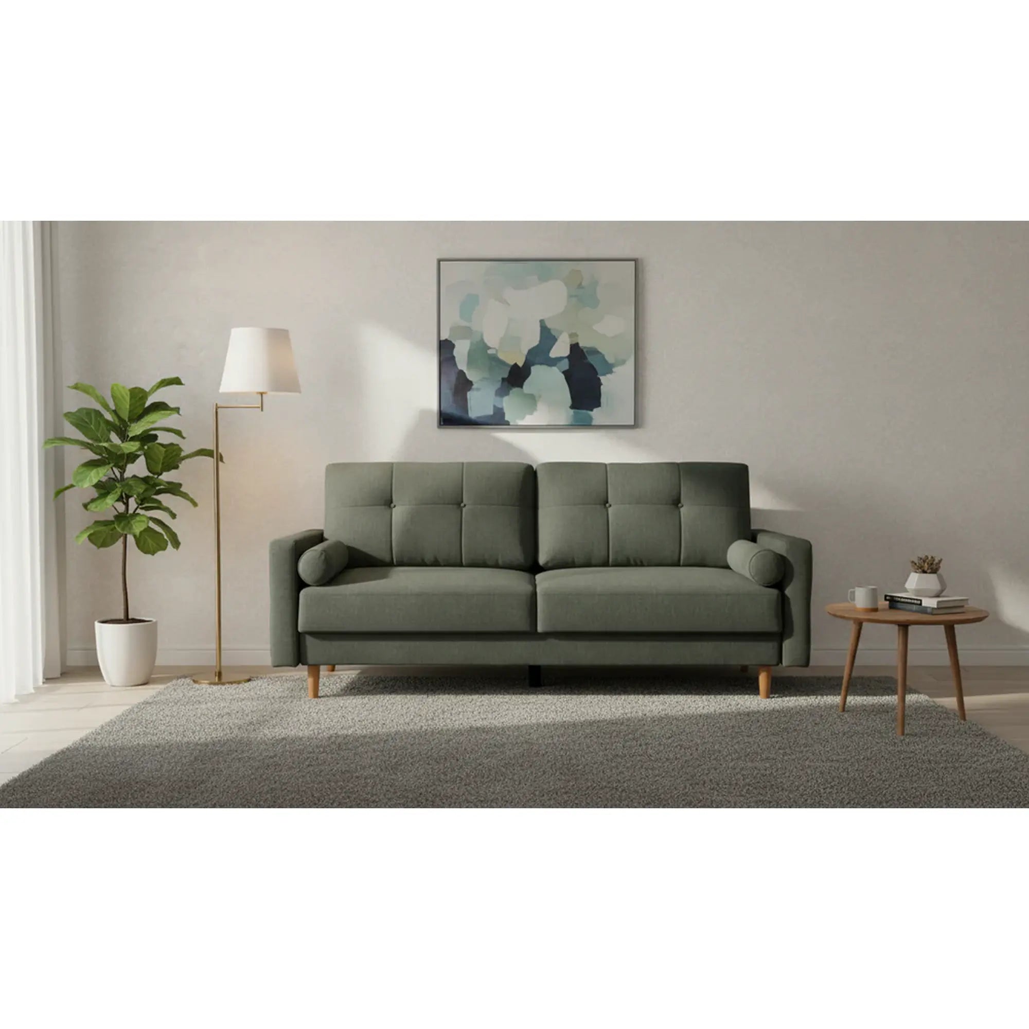 Canapea extensibila TORENT, stofa catifelata verde - Vogue 11, 220x98x95 cm