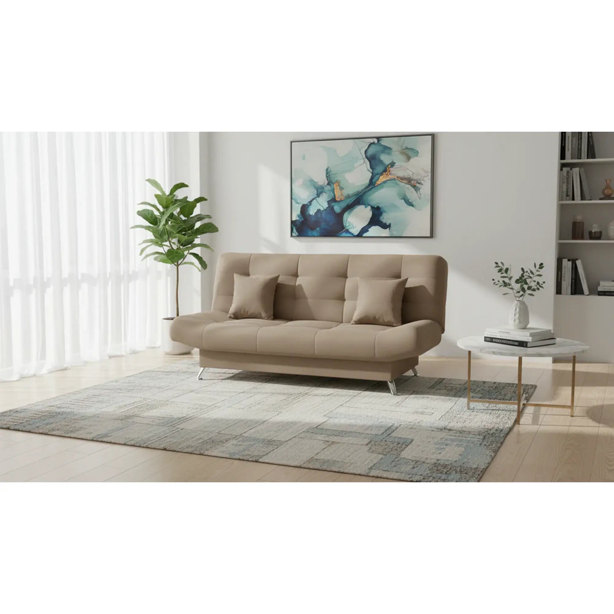 Canapea extensibila VIOLA, stofa maro - Elia 16, 192x89x48 cm