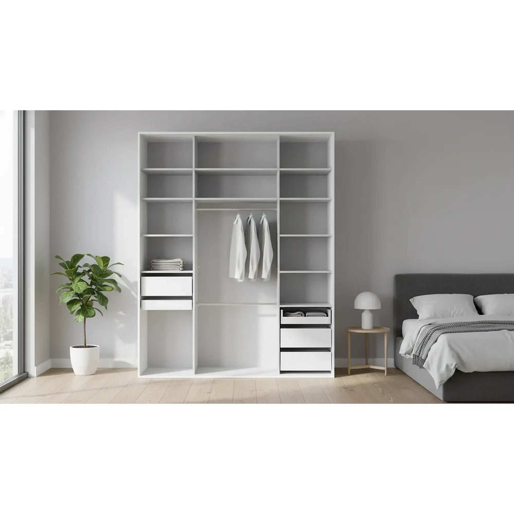 Dressing FLEX, alb, PAL, 201x66x240 cm