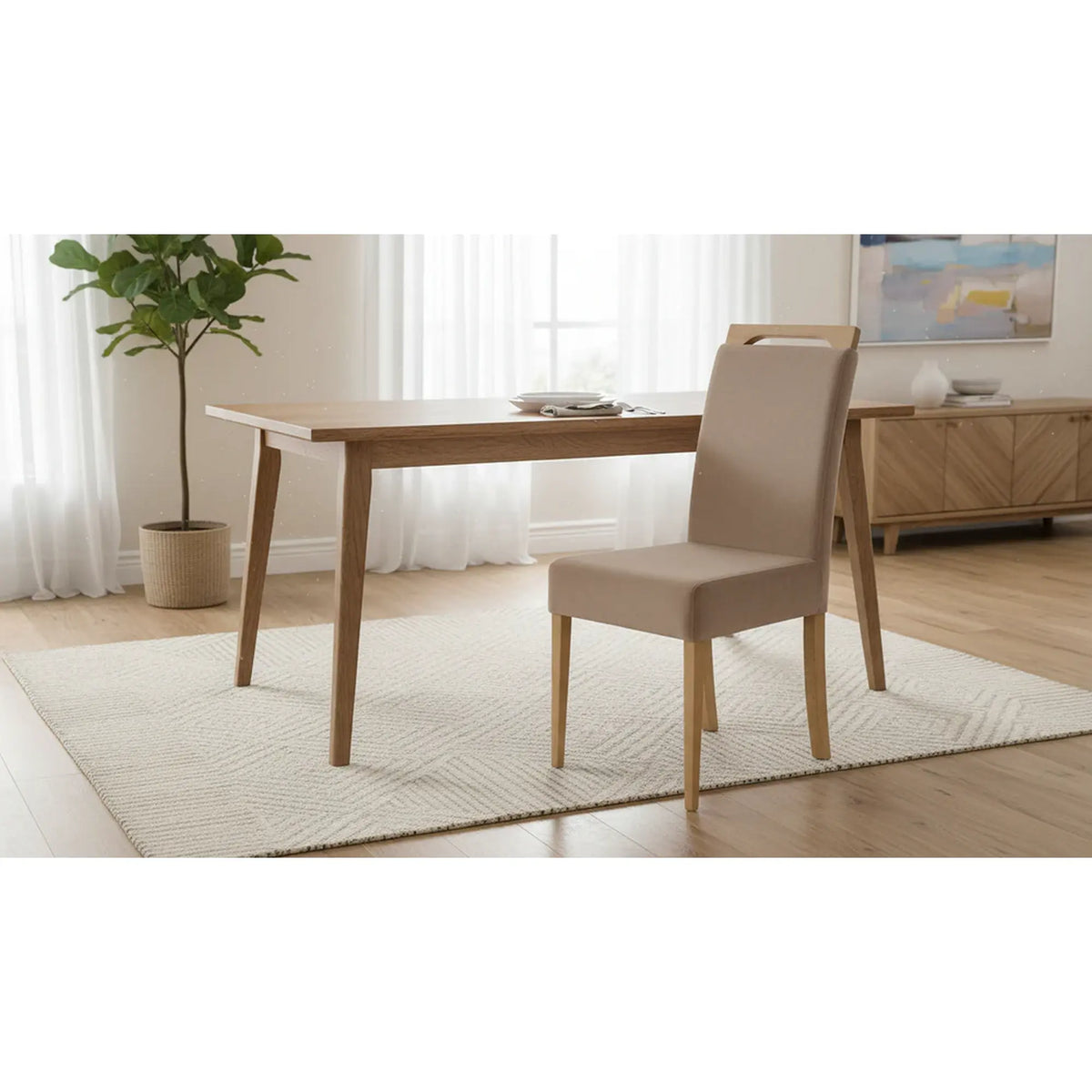 Scaun CLARION, maro/stejar, stofa catifelata/lemn, 42x58x97 cm