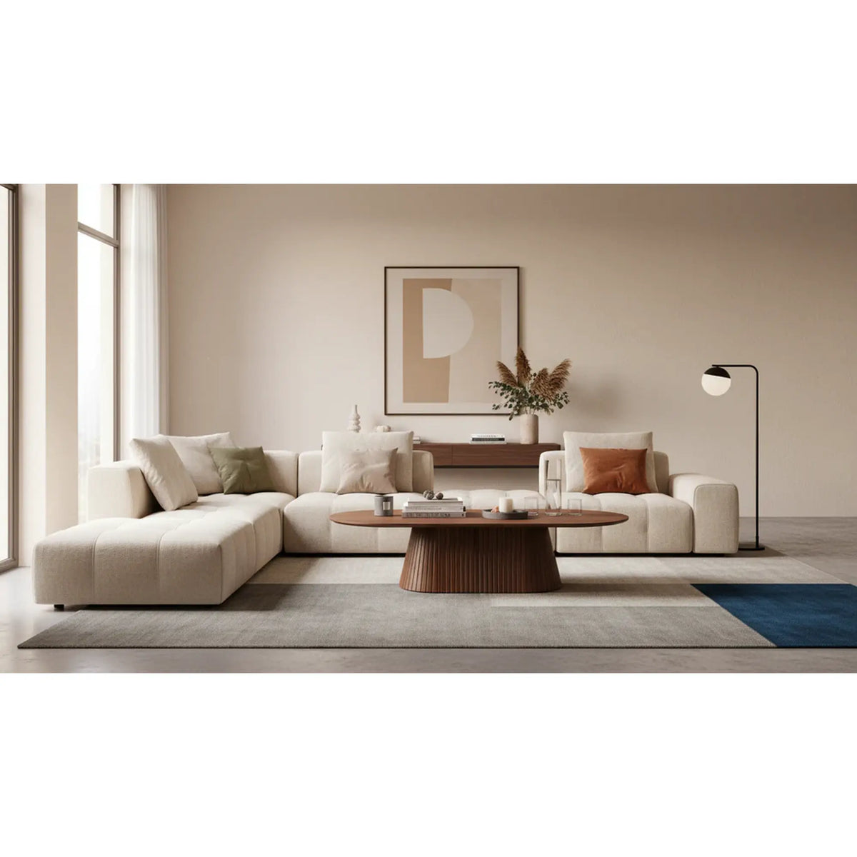 Masuta cafea GISELA, nuc, 120x60x46 cm