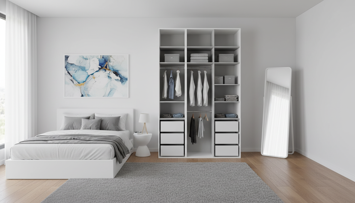 Dressing FLEX, alb, PAL, 150x66x240 cm