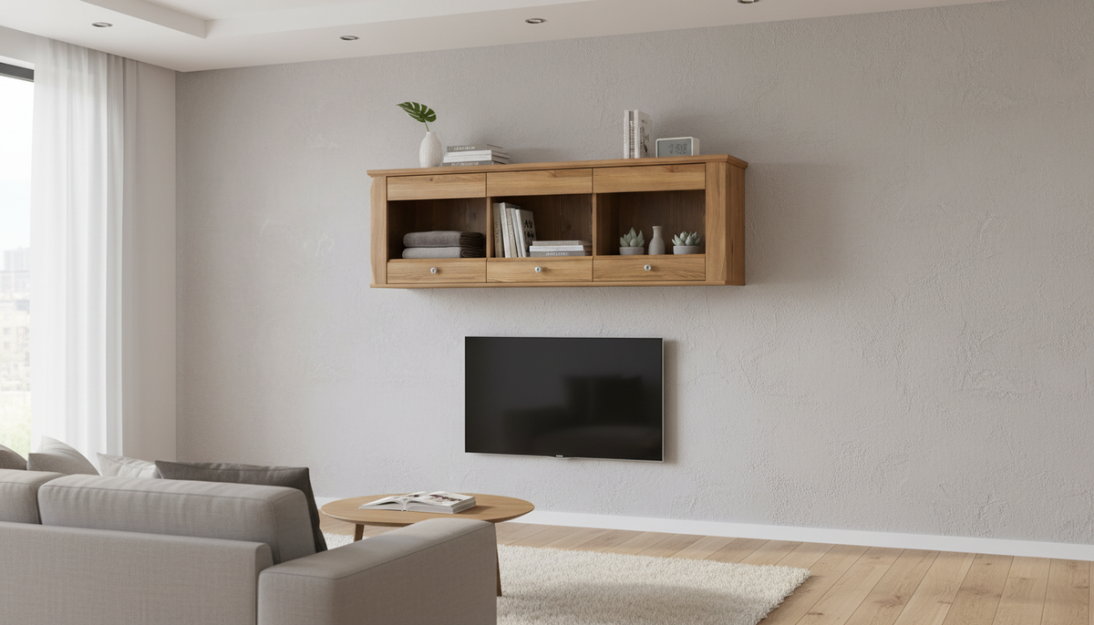 Vitrina BERGEB SFW3W, stejar, PAL/sticla securizata, 156x34x50 cm