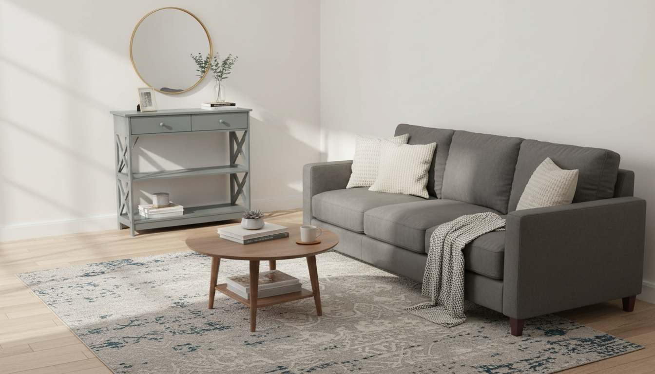 Consola LOMIR, gri, 87x30x80 cm