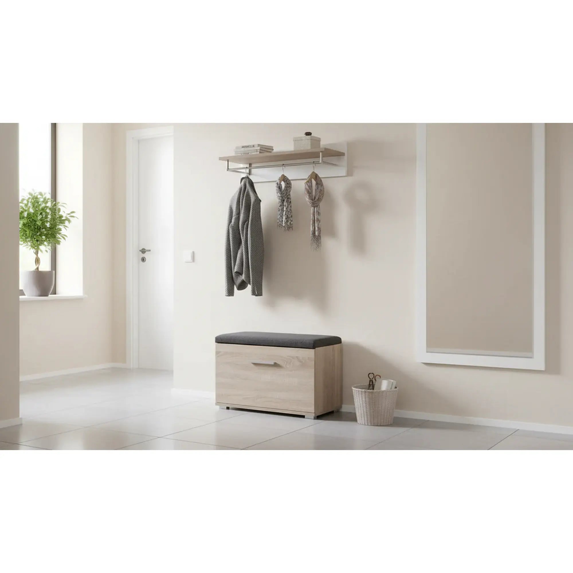 Pantofar LIMA ST2, gri/stejar sonoma, PAL laminat, 70x32x45 cm