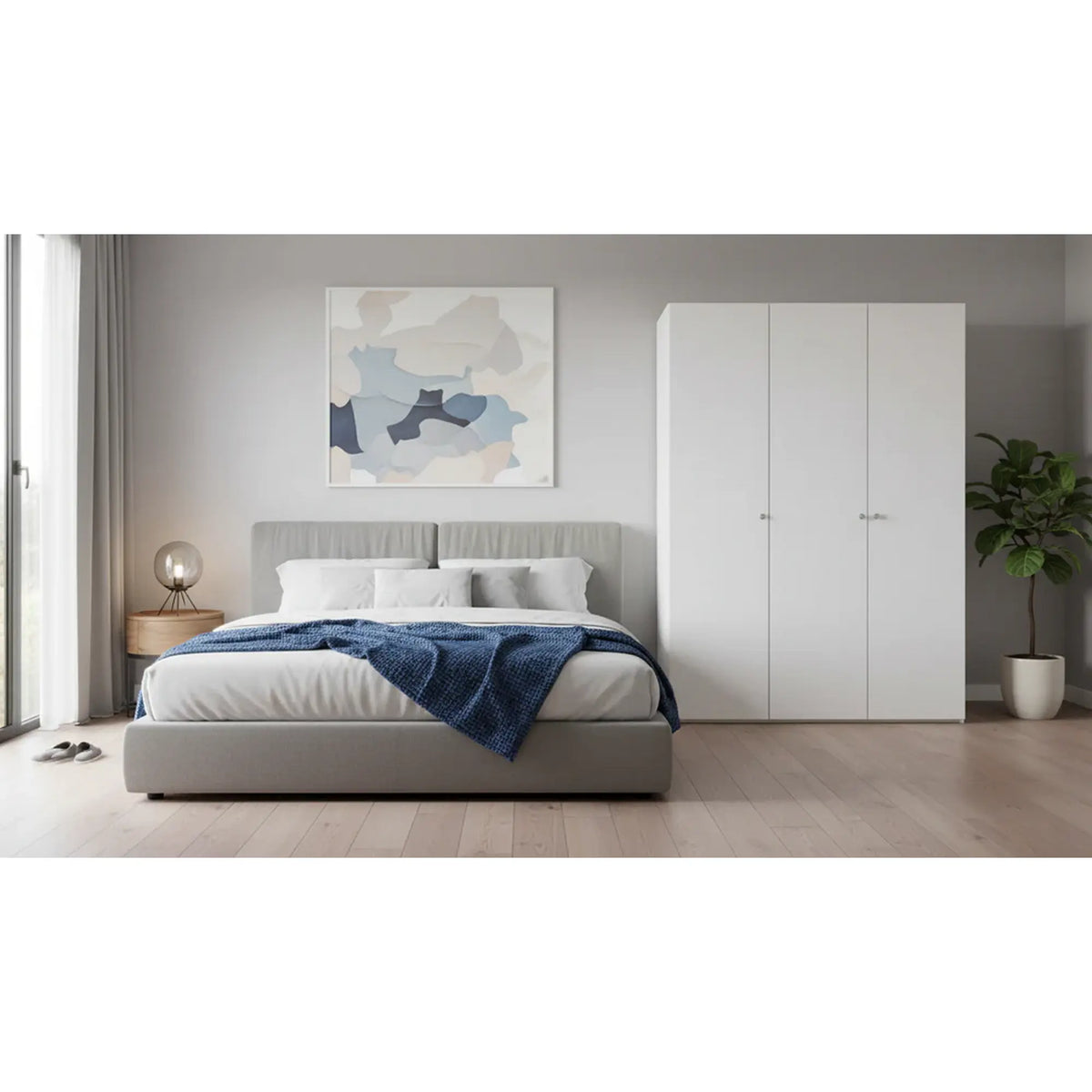 Dulap FLEX, alb, PAL, 150x66x218 cm