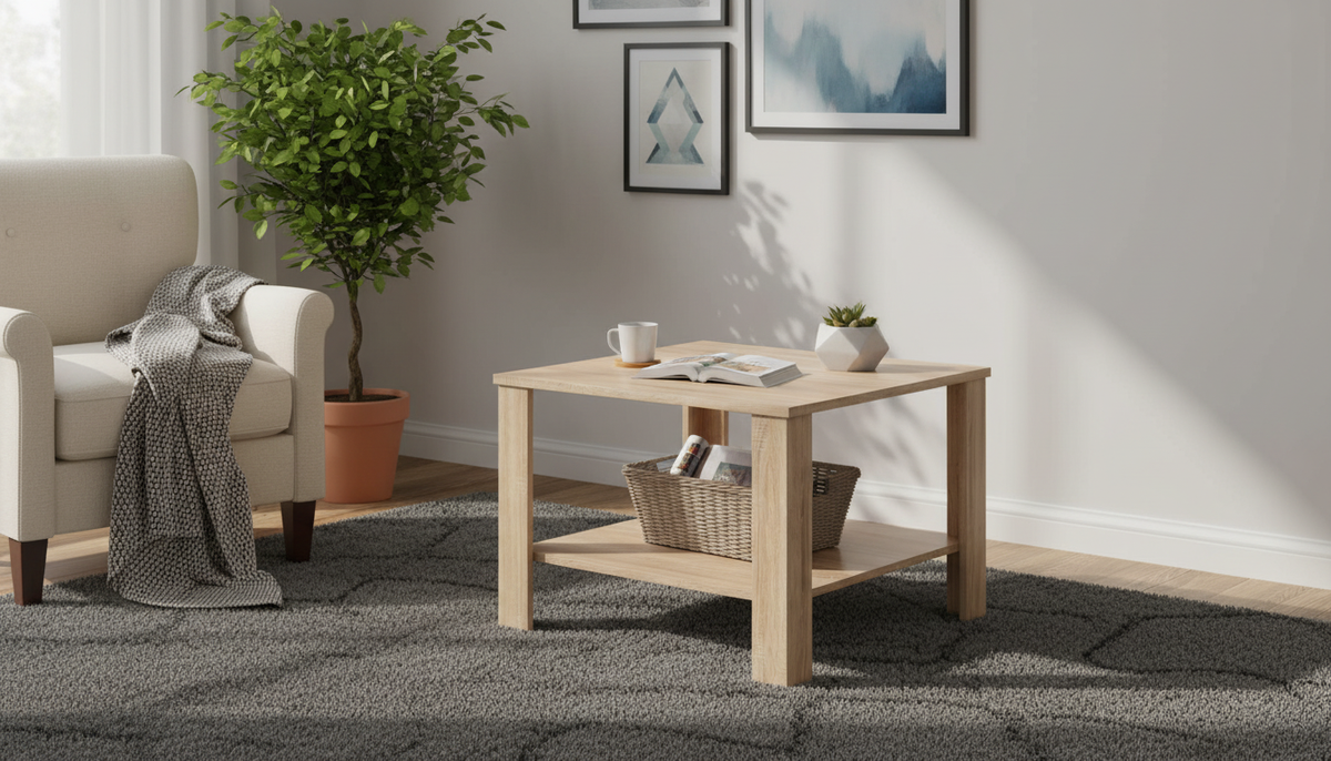 Masuta cafea ODETTE, stejar sonoma, PAL, 68x68x48 cm
