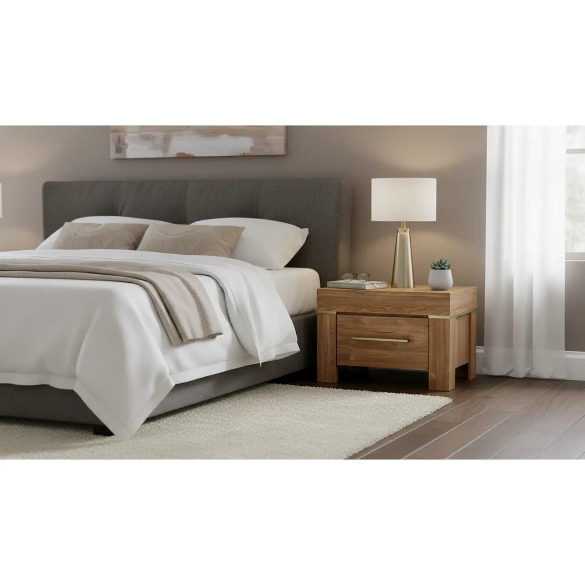 Noptiera GENT, stejar stirling, PAL laminat, 53x45x35 cm