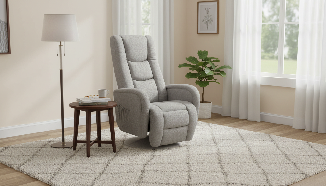 Fotoliu recliner PULSAR 2, gri, stofa/PVC, 68x85/135x85/106 cm