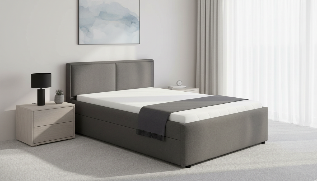 Cadru pat NEDIN 120x200, stofa clasica gri inchis - Maya 21