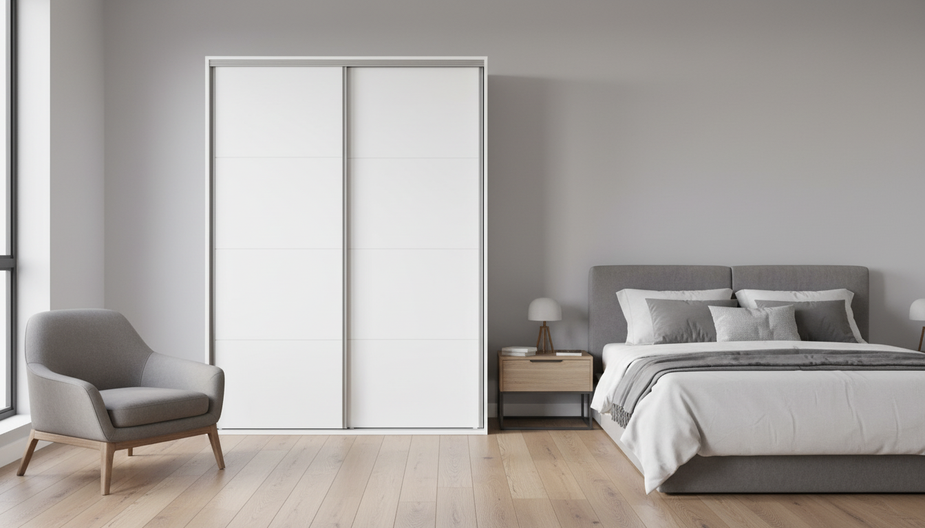 Dulap FLEX, alb, PAL, cu 2 usi, 150x45x240 cm