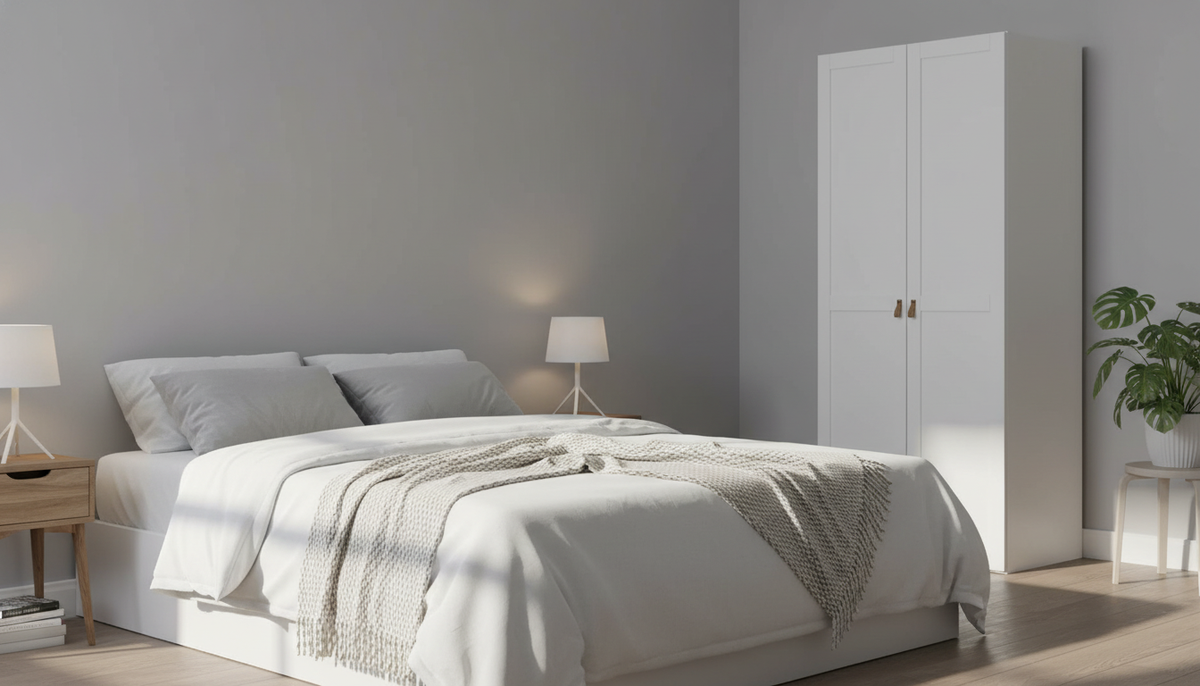 Dulap FLEX, alb, PAL, cu 2 usi, 100x66x240 cm
