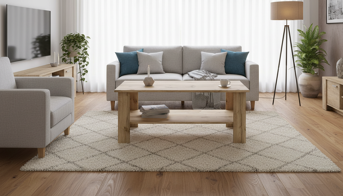 Masuta cafea ACADIA, stejar, PAL, 115x56x46 cm