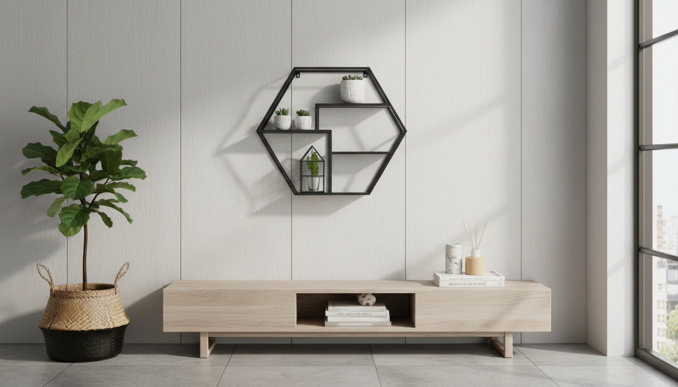 Raft POL, negru, metal, 60x13x52 cm