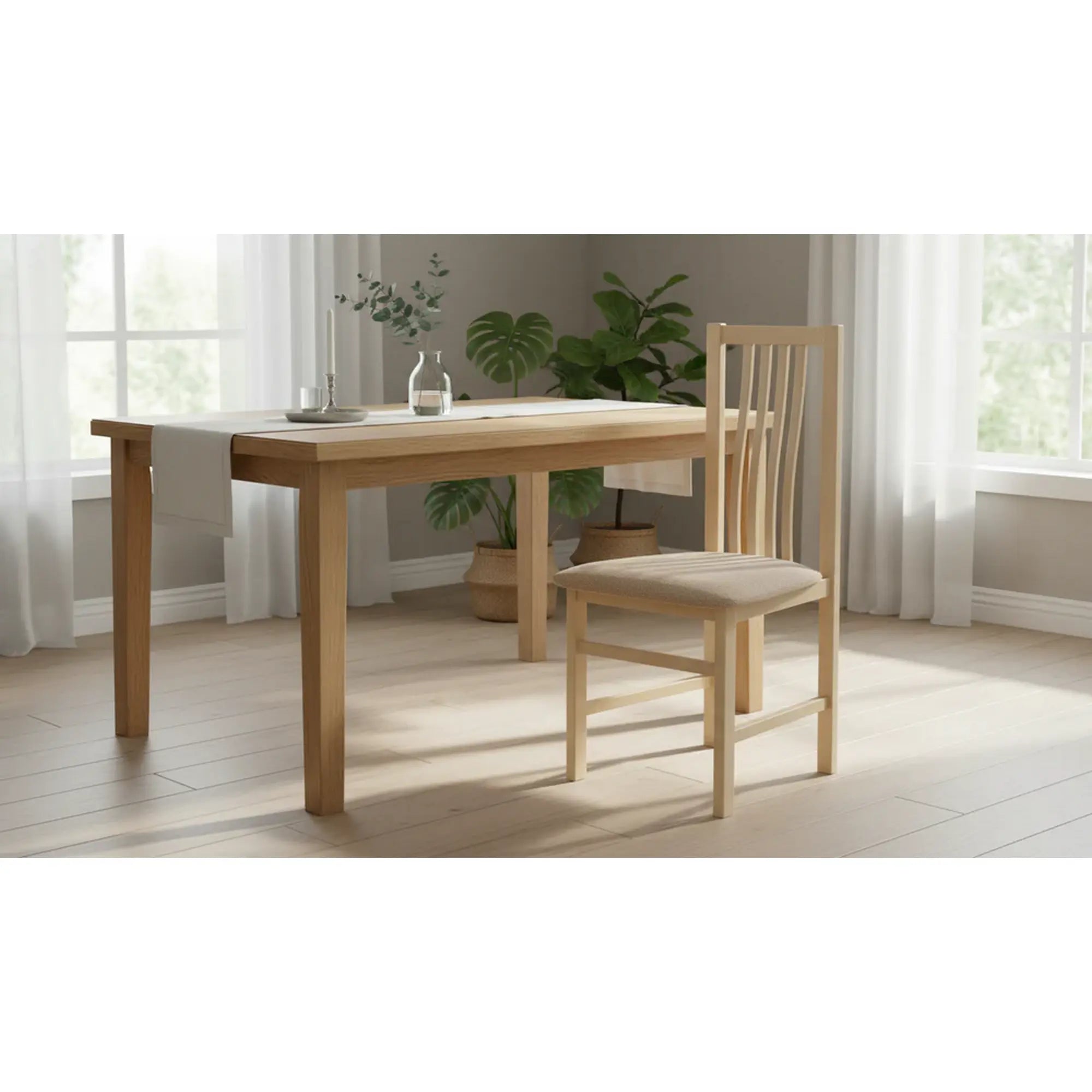Scaun PAWEL, gri/stejar sonoma, stofa clasica/lemn de fag, 46X48X94 CM