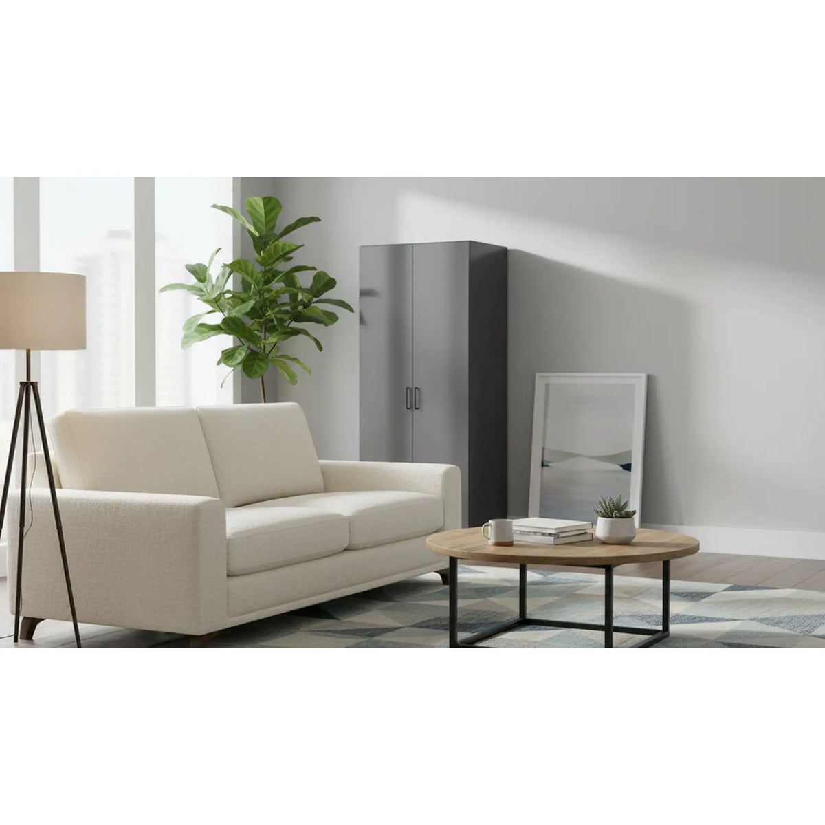 Dulap FLEX, gri grafit, PAL, 100x66x240 cm