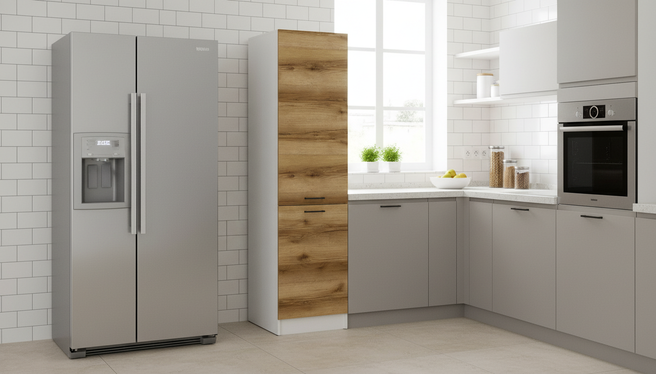 Dulap JUNONA LINE, alb/stejar, PAL, cu 2 usi, 58x50x196 cm