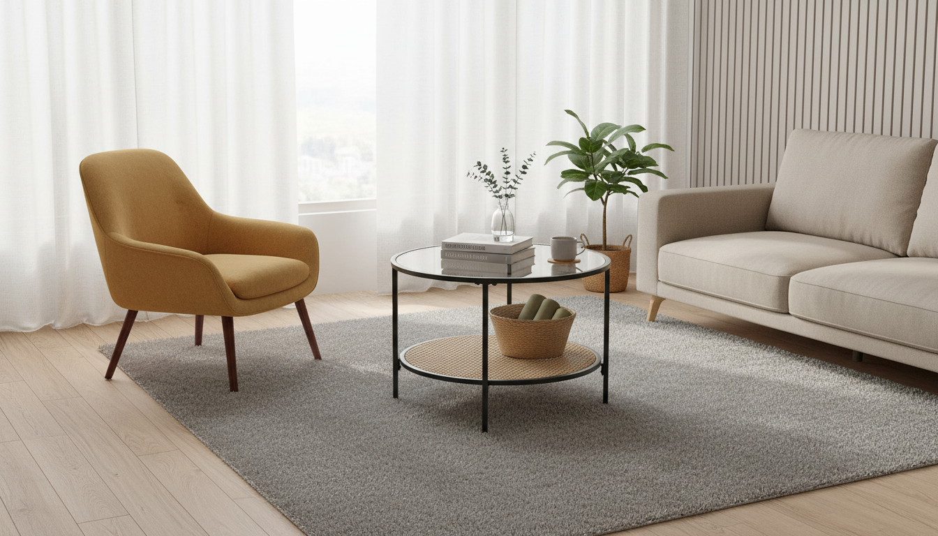 Masuta cafea DAKOTA, negru fumuriu/negru, ratan sintetic/otel, 60x60x45 cm