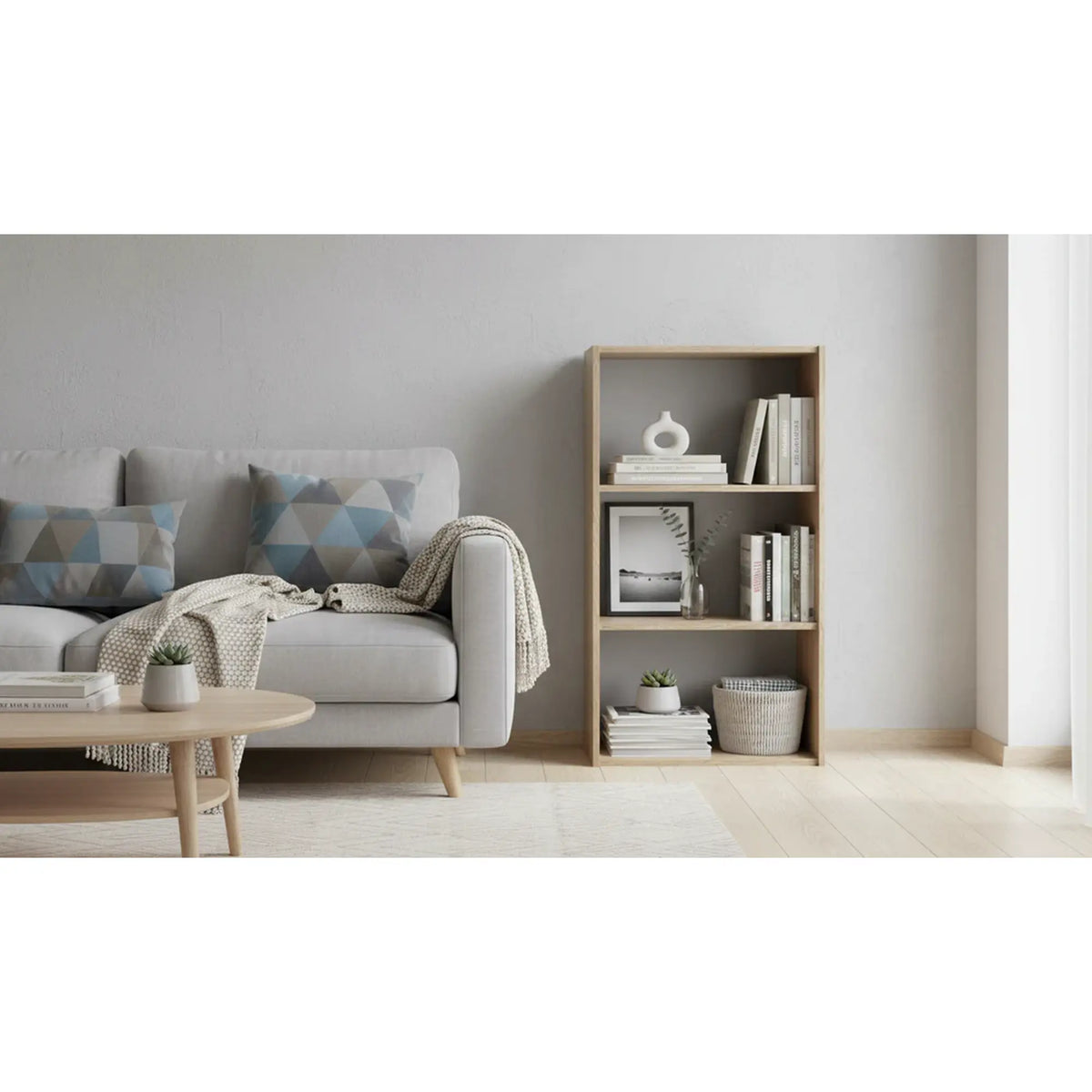 Biblioteca TEMPO ASISTENT NEW 035, stejar sonoma, DTD laminat, 57x34x106 cm