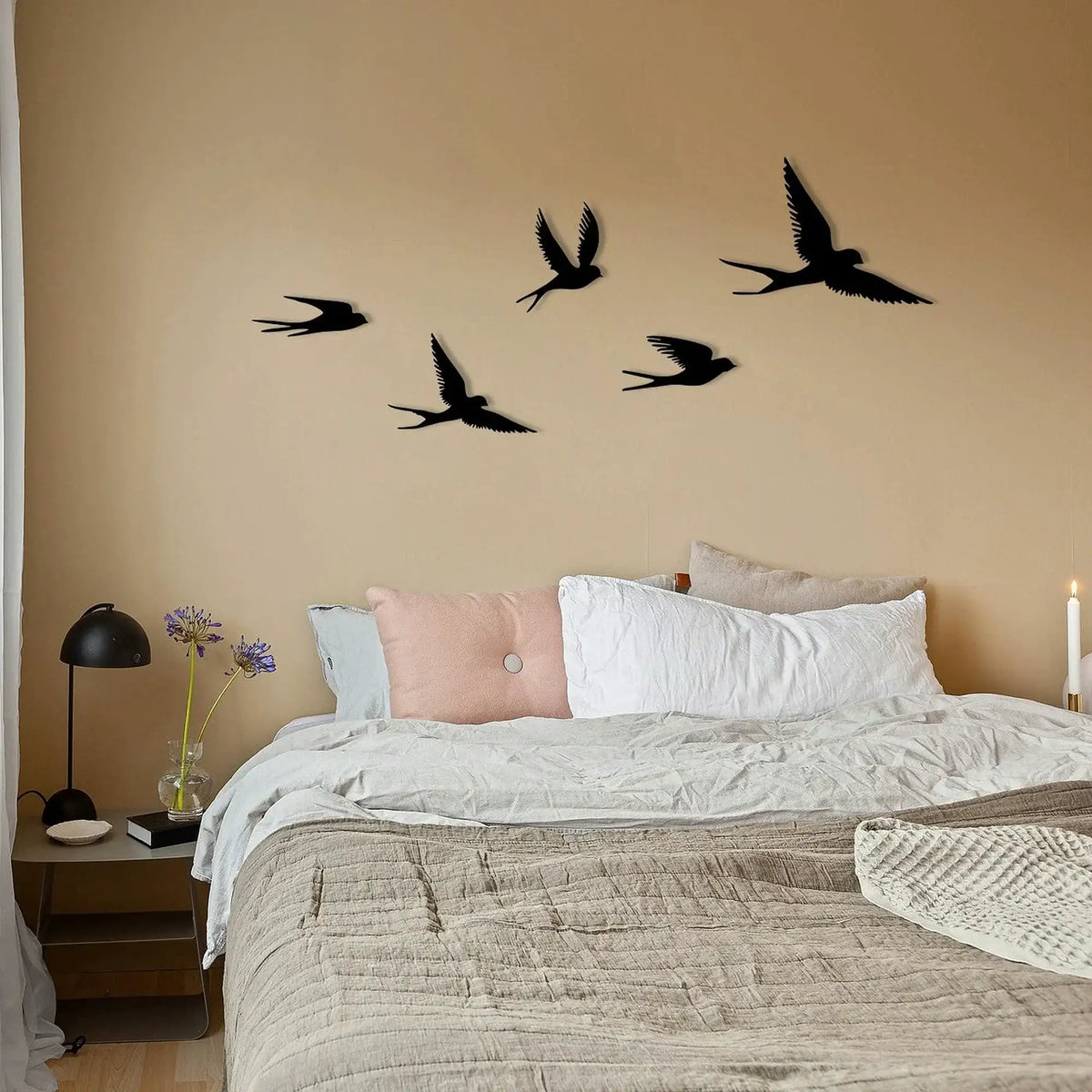 Accesoriu decorativ CROW, negru, metal
