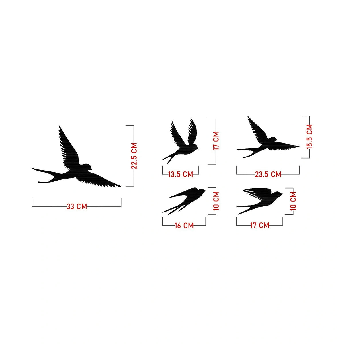 Accesoriu decorativ CROW, negru, metal