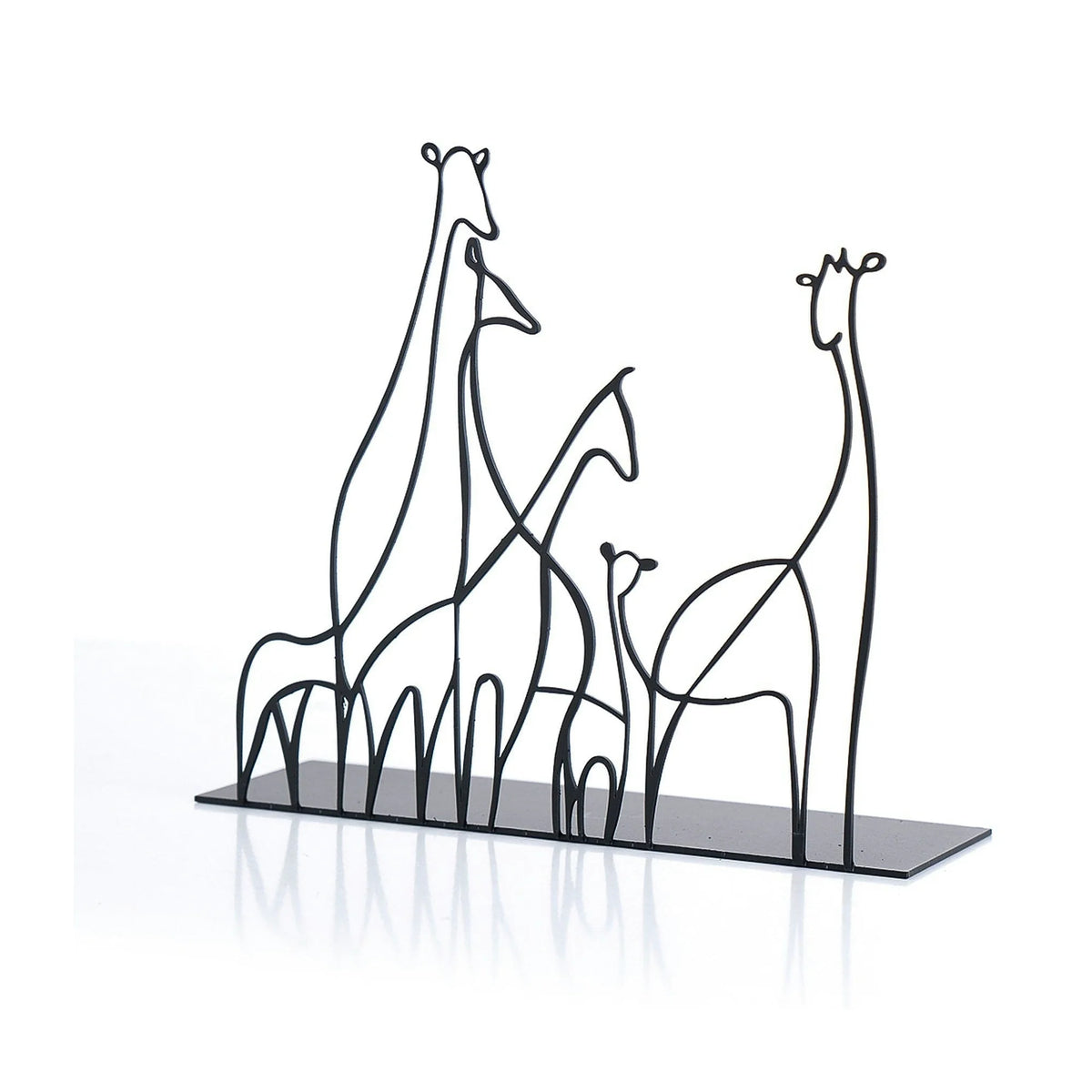 Accesoriu decorativ GIRAFFA, negru, metal, 20x18 cm