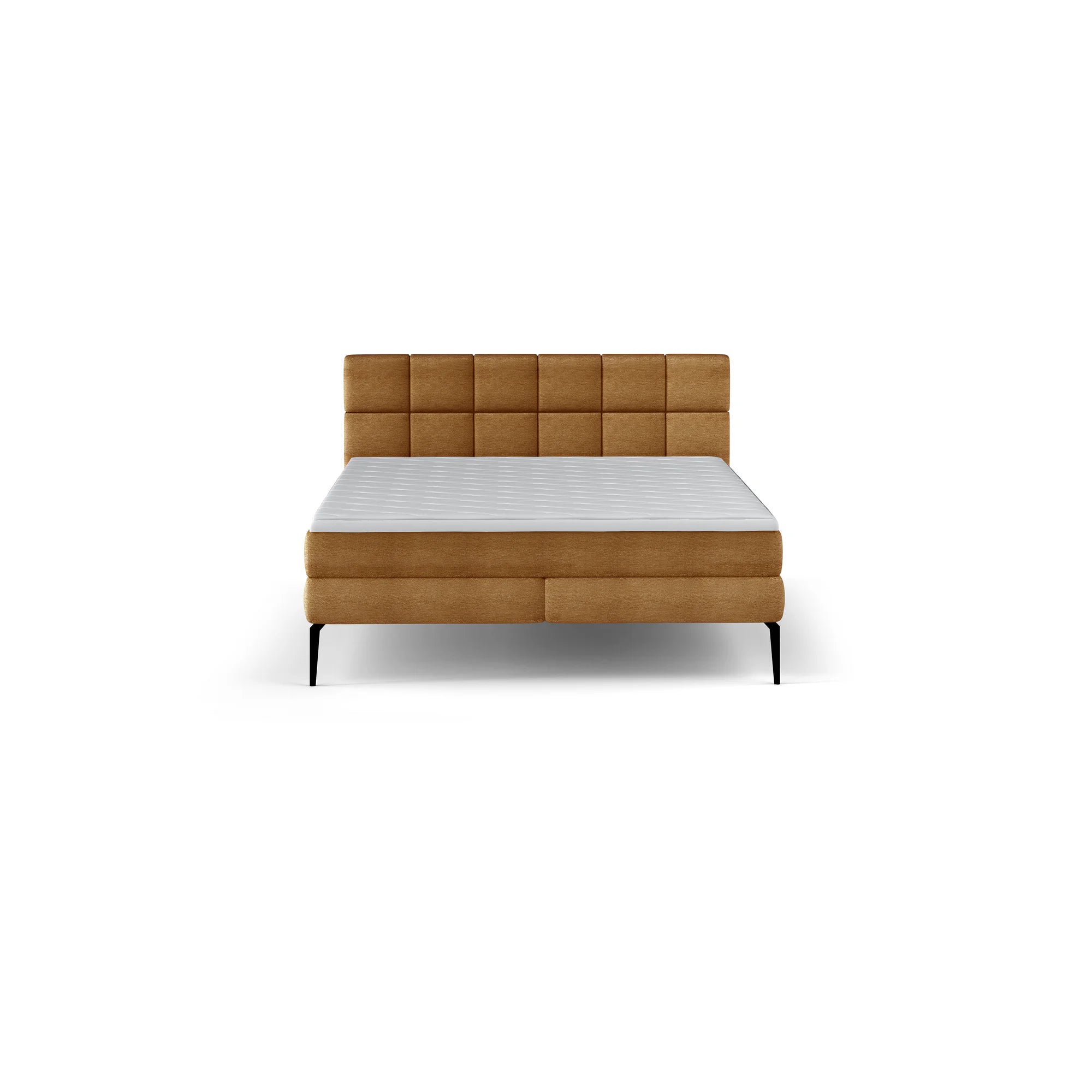 Pat boxspring ADEL 140x200, personalizabil materiale Gama Premium, cu saltele si topper