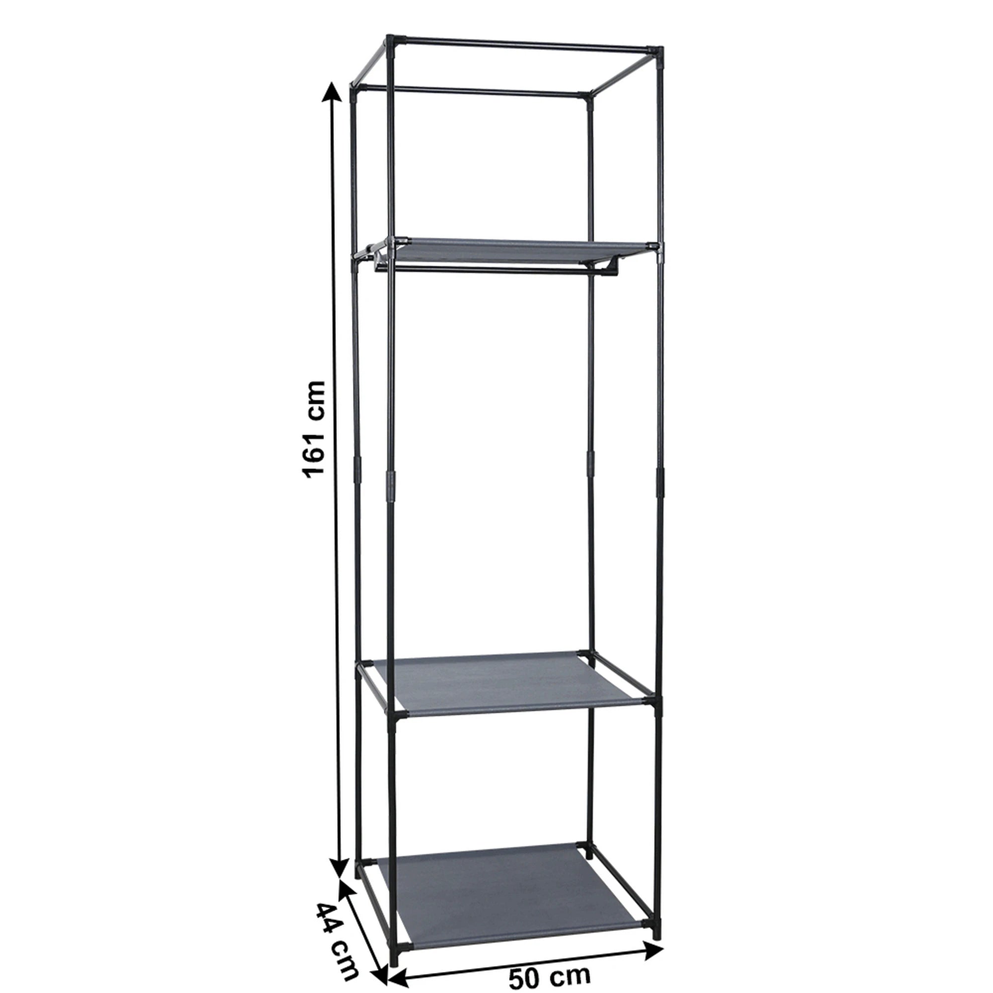 Suport umerase ALBUS, negru, metal/tesatura, 50x44x161 cm