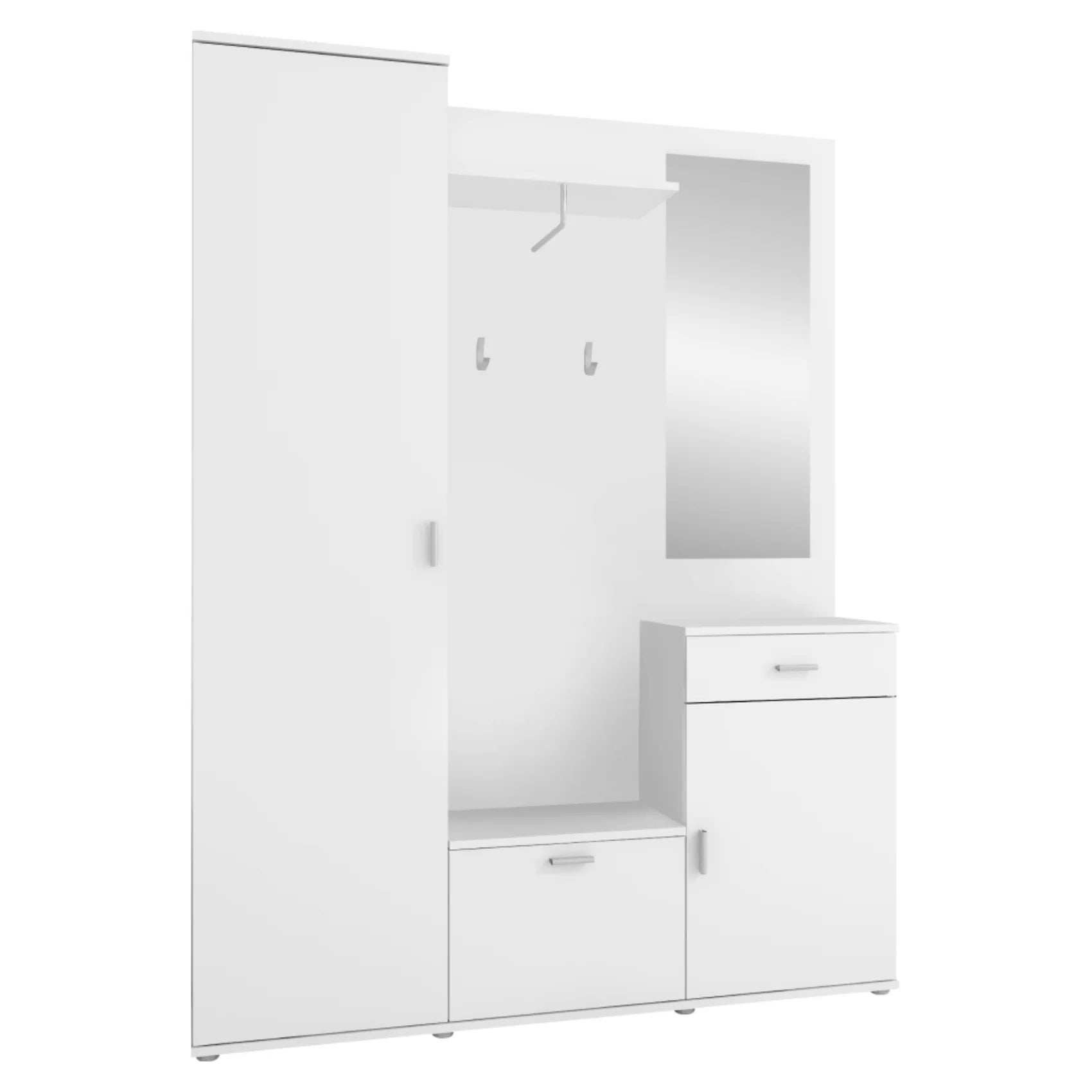 Mobilier hol AMALIA, alb, PAL melaminat, 145x29x188 cm