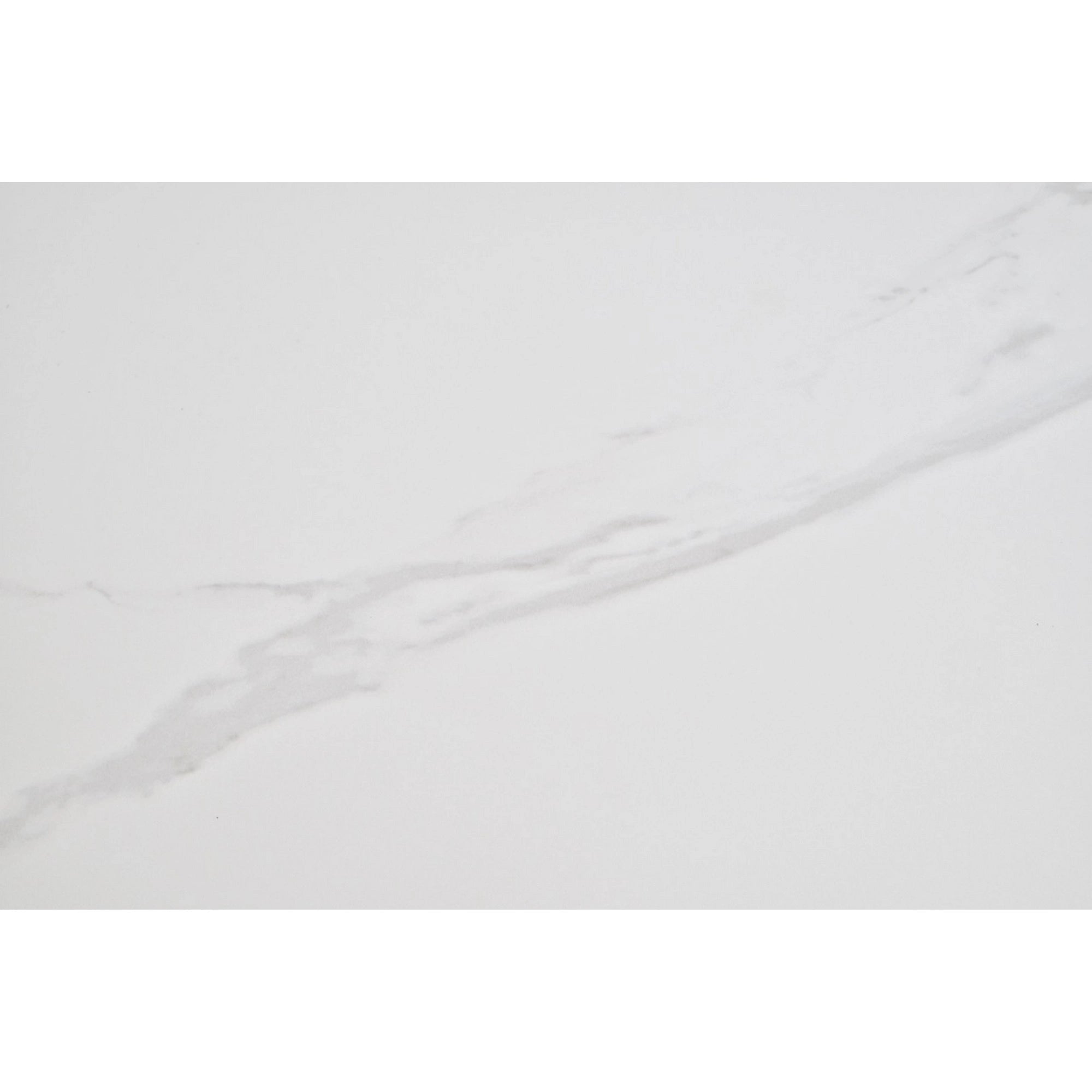 Masa extensibila ARES, alb cu efect de marmura/negru, ceramica/metal, 120/150x85x76 cm