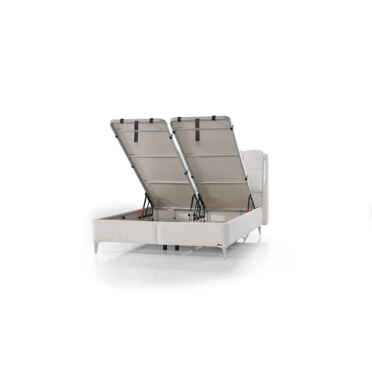 Pat 200x200 SLEEP FIT, stofa bej - EMK66303, cu somiera si spatiu depozitare