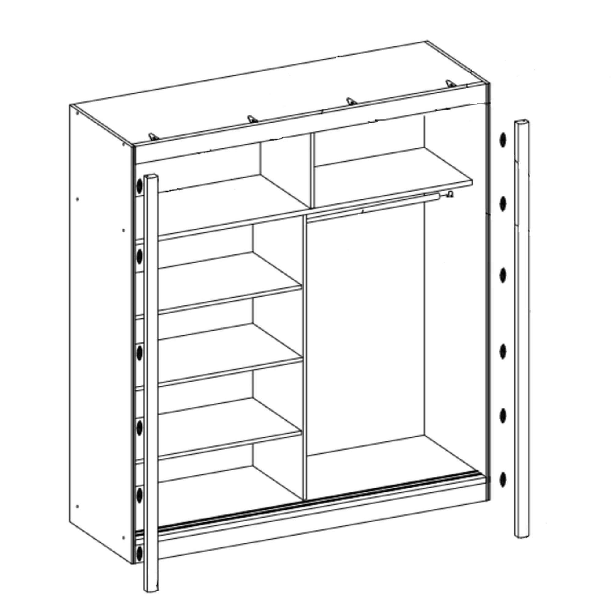 Dressing ARTIZ, stejar artisan, PAL, cu 2 usi, 200x59x215 cm