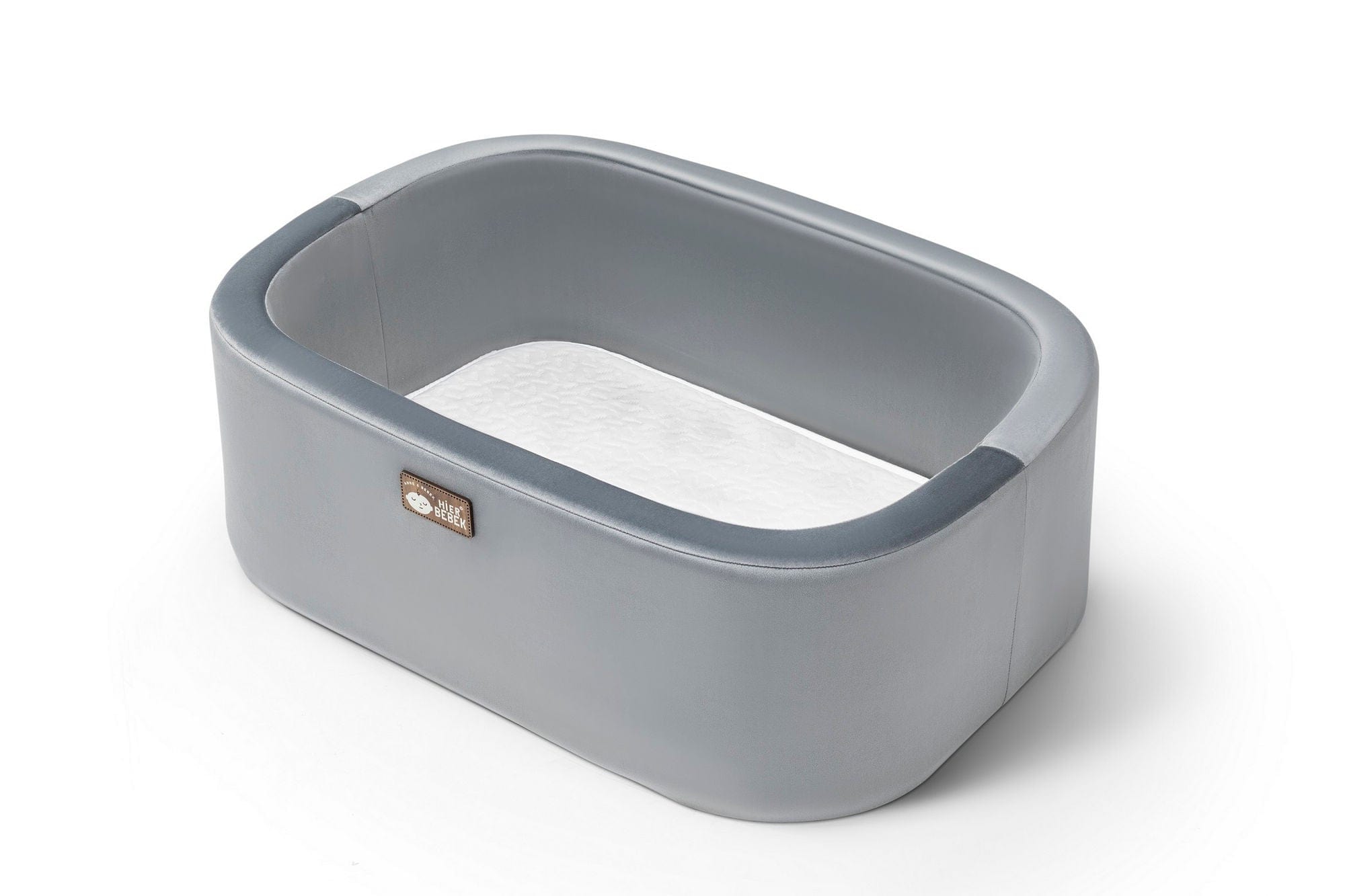 Balansoar bebelusi HIER, gri/stejar, lemn de pin/poliester, 90x58x70 cm