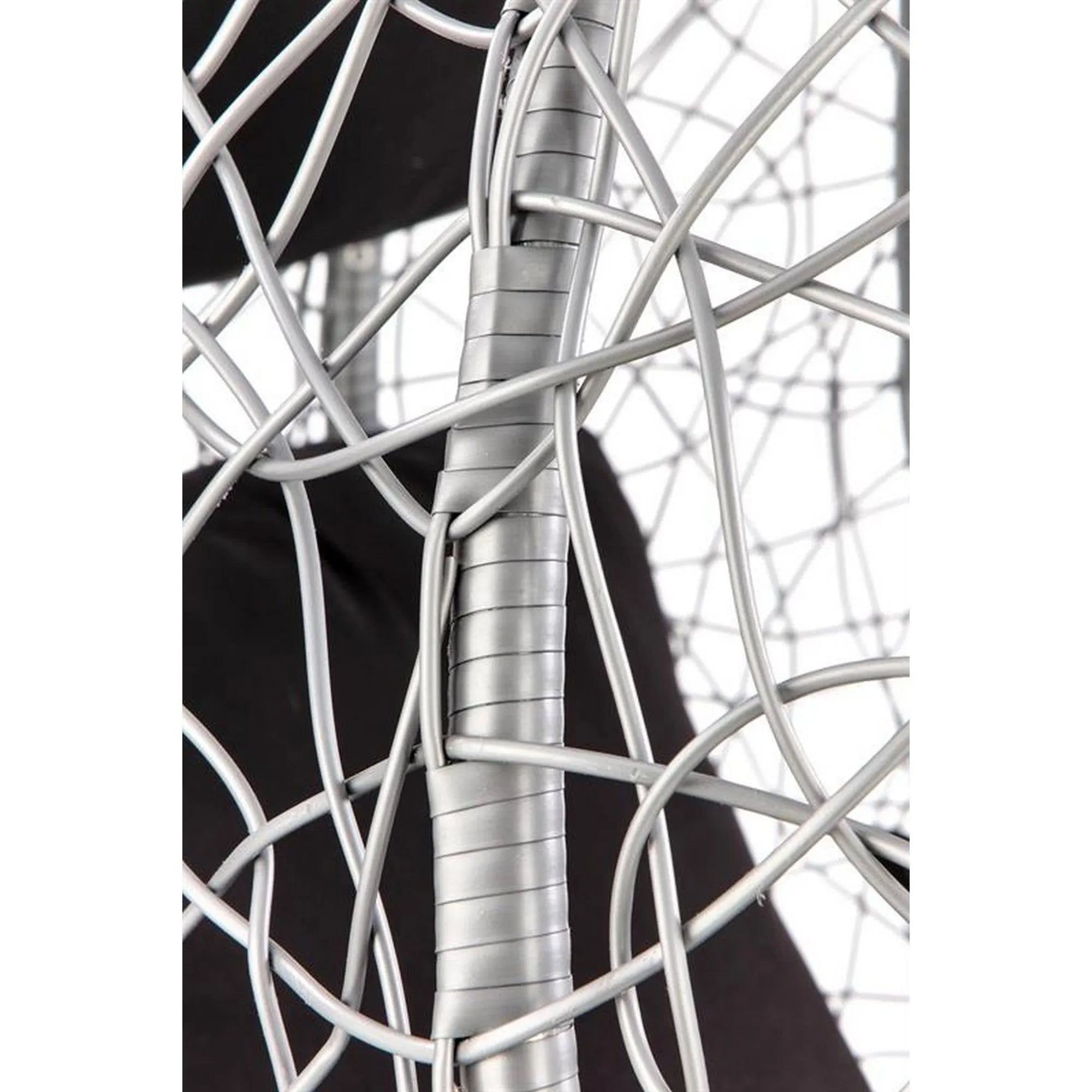 Balansoar gradina EGGY, gri/negru, rattan sintetic/stofa, 106x106x195 cm