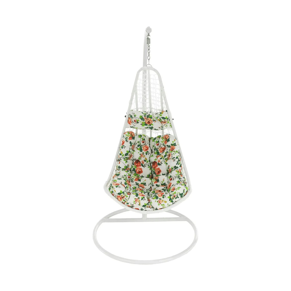 Balansoar gradina KALEA 2 NEW, alb/multicolor, metal/stofa clasica, 105x105x195 cm