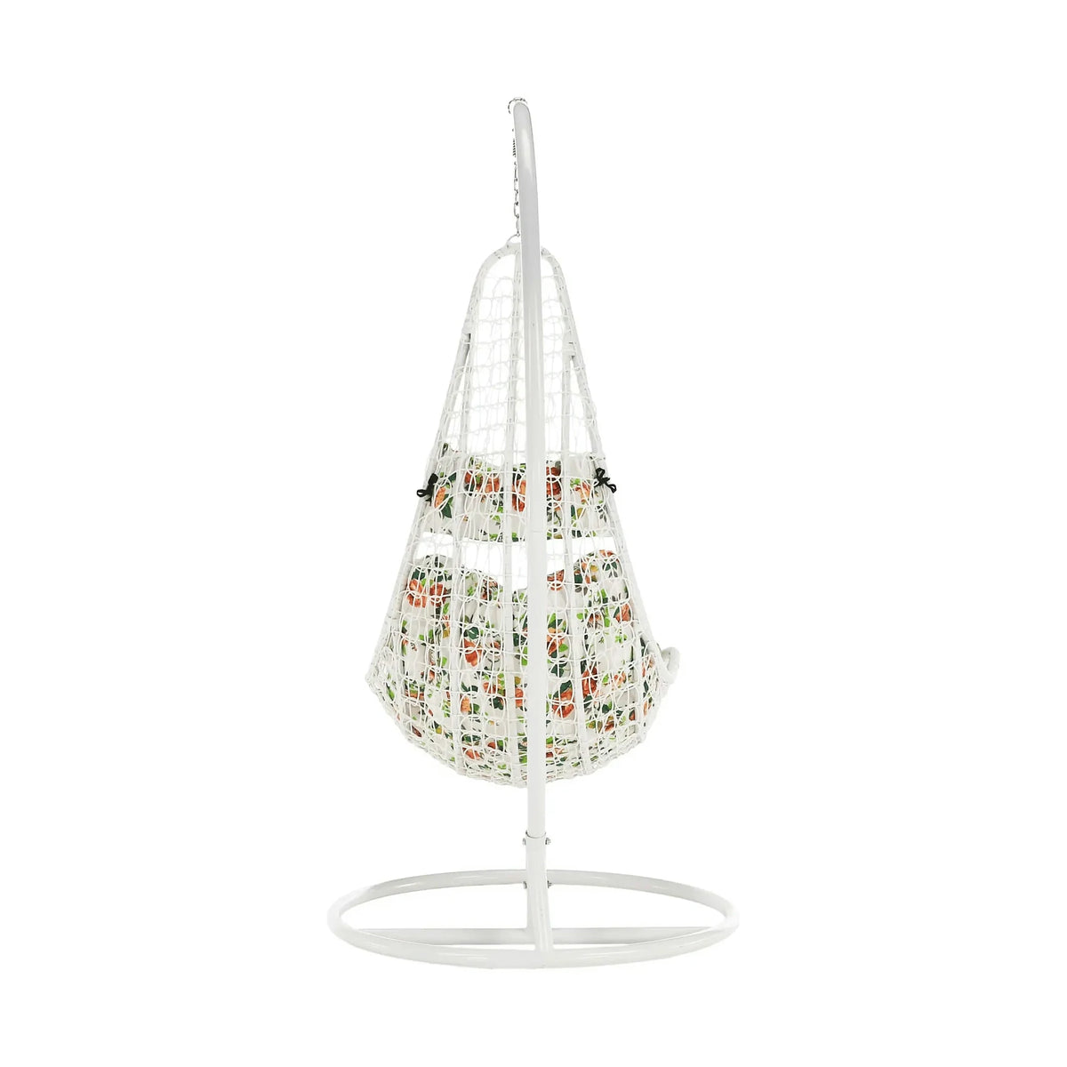 Balansoar gradina KALEA 2 NEW, alb/multicolor, metal/stofa clasica, 105x105x195 cm