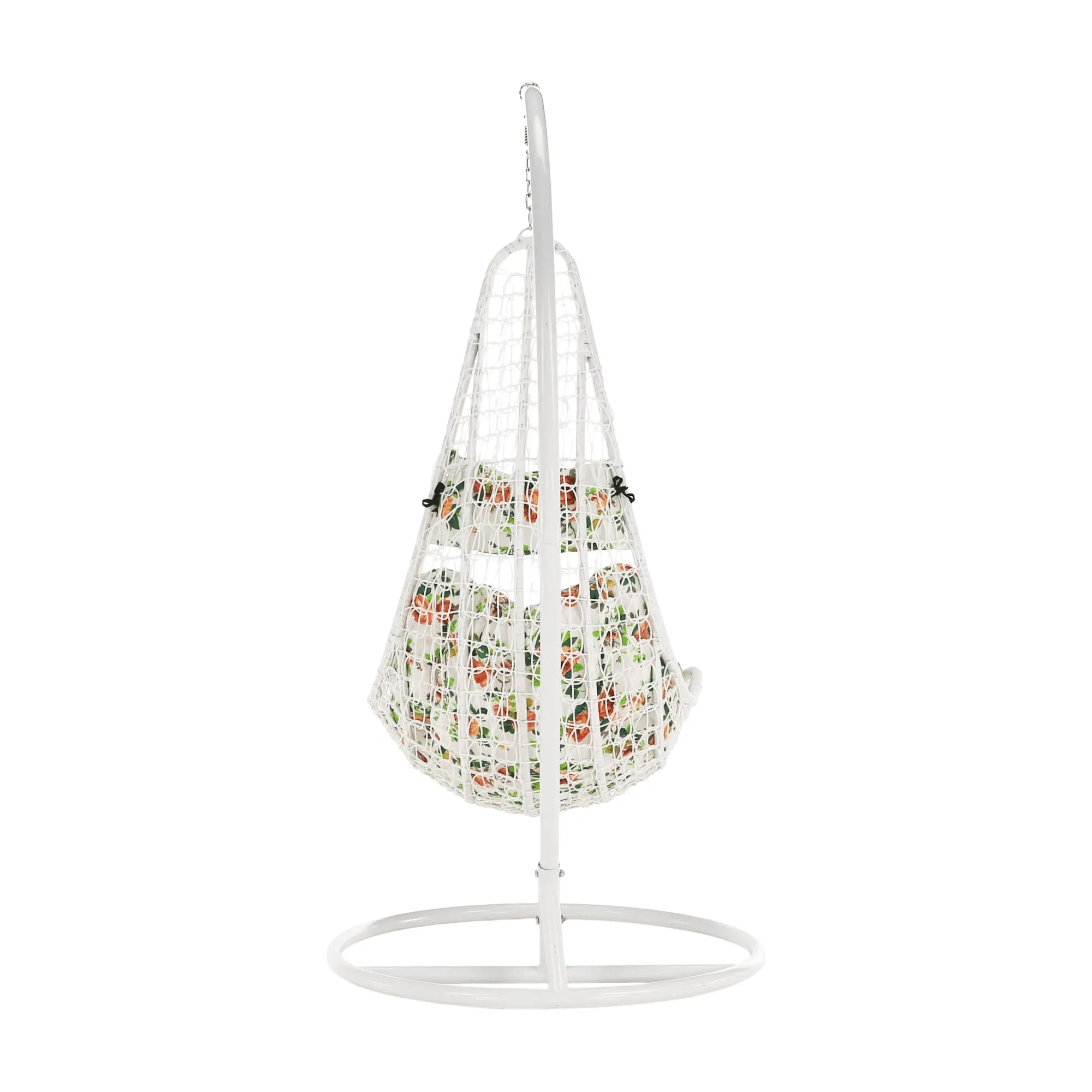 Balansoar gradina KALEA 2 NEW, alb/multicolor, metal/stofa clasica, 105x105x195 cm