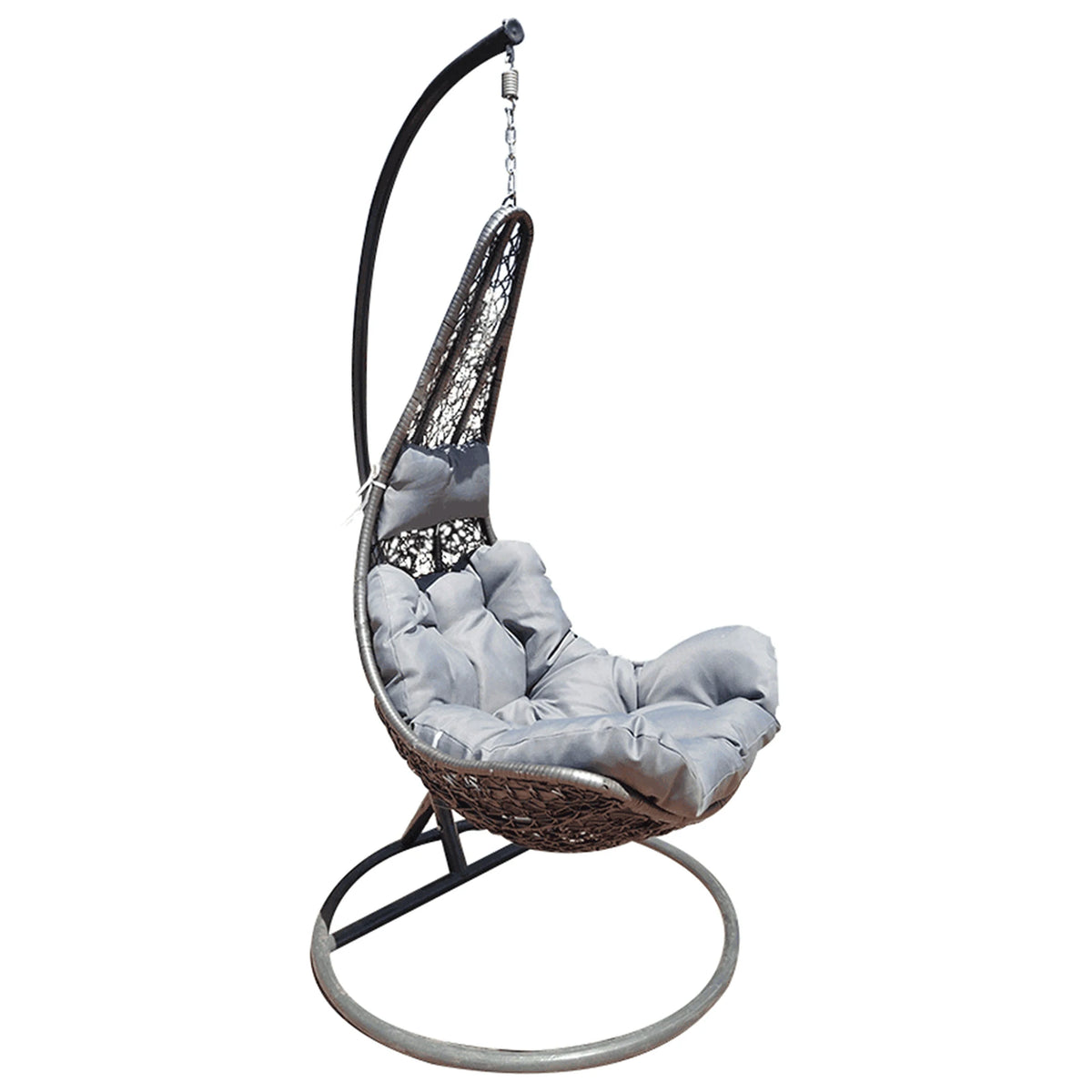 Balansoar gradina KALEA 2 NEW, gri, metal/stofa clasica, 105x105x195 cm