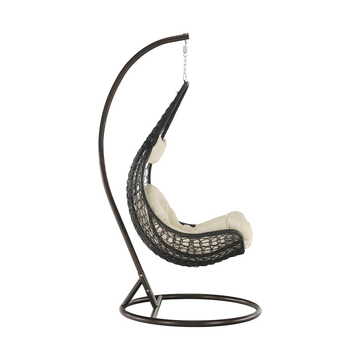 Balansoar gradina KALEA 2 NEW, maro/crem, metal/stofa clasica, 105x105x195 cm