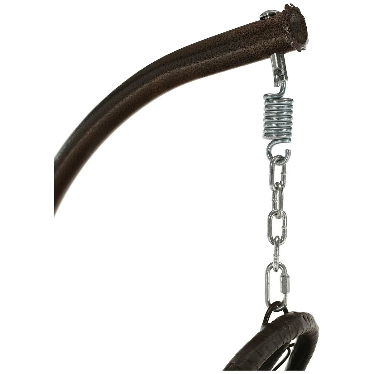 Balansoar gradina KALEA 2 NEW, maro/crem, metal/stofa clasica, 105x105x195 cm