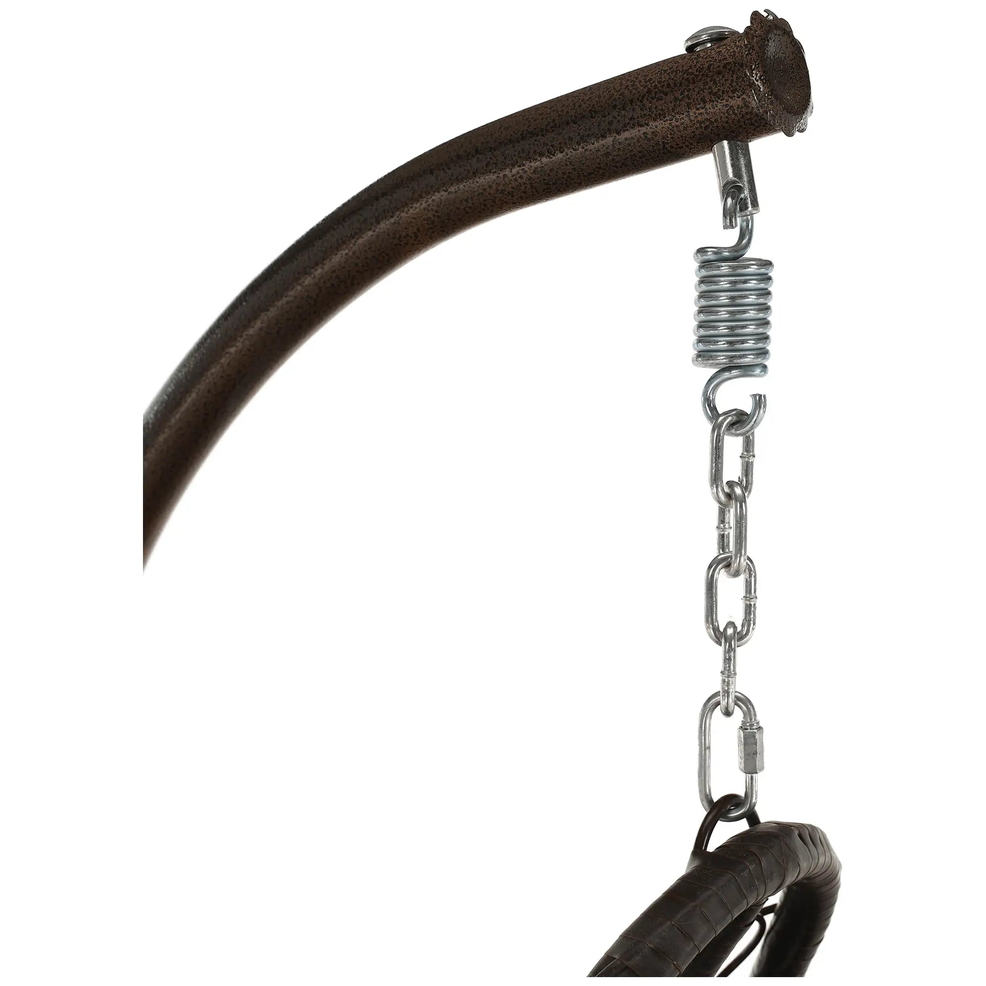 Balansoar gradina KALEA 2 NEW, maro/crem, metal/stofa clasica, 105x105x195 cm