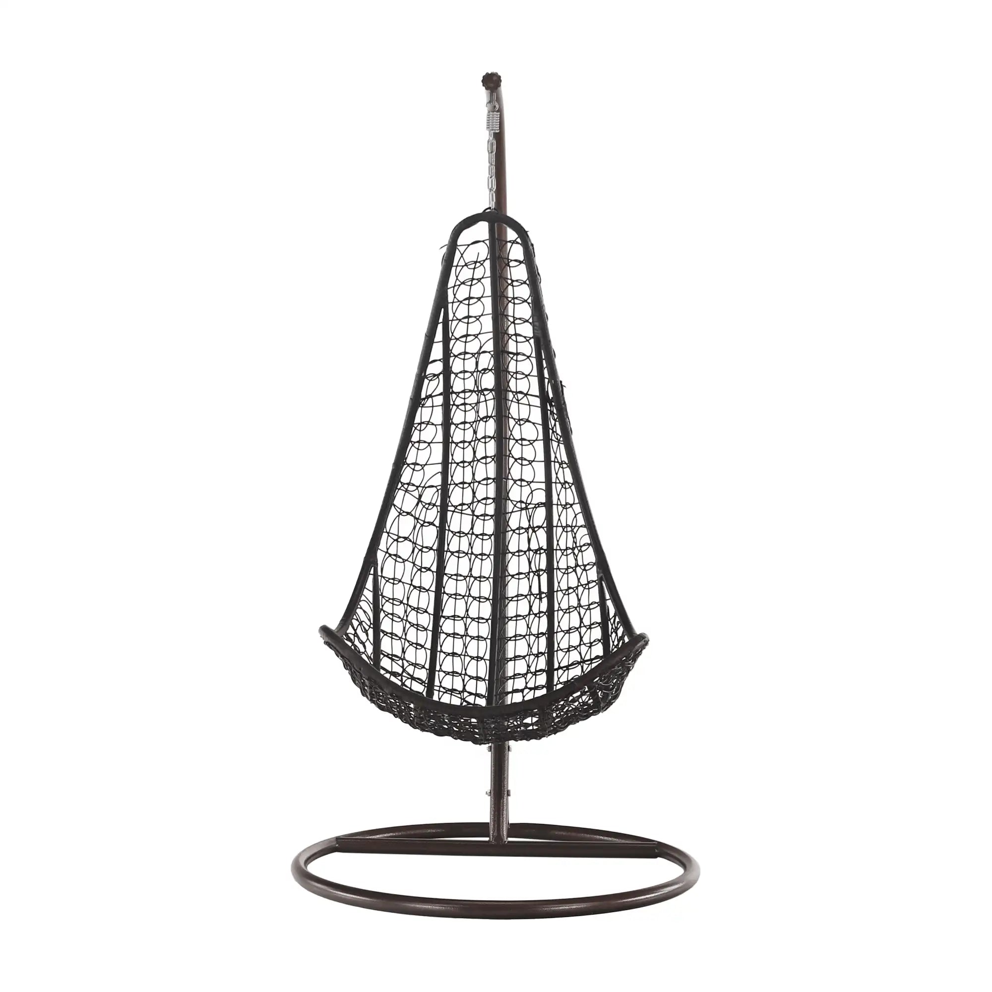 Balansoar gradina KALEA 2 NEW, maro/crem, metal/stofa clasica, 105x105x195 cm