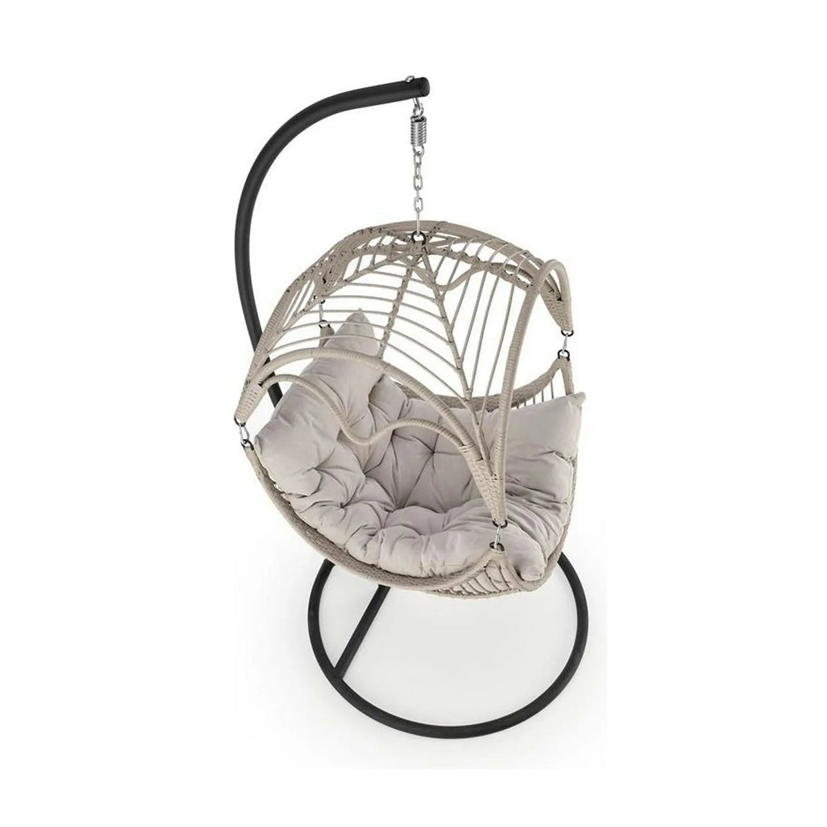 Balansoar gradina RASMUS, negru/bej, ratan sintetic, 85x60x202 cm