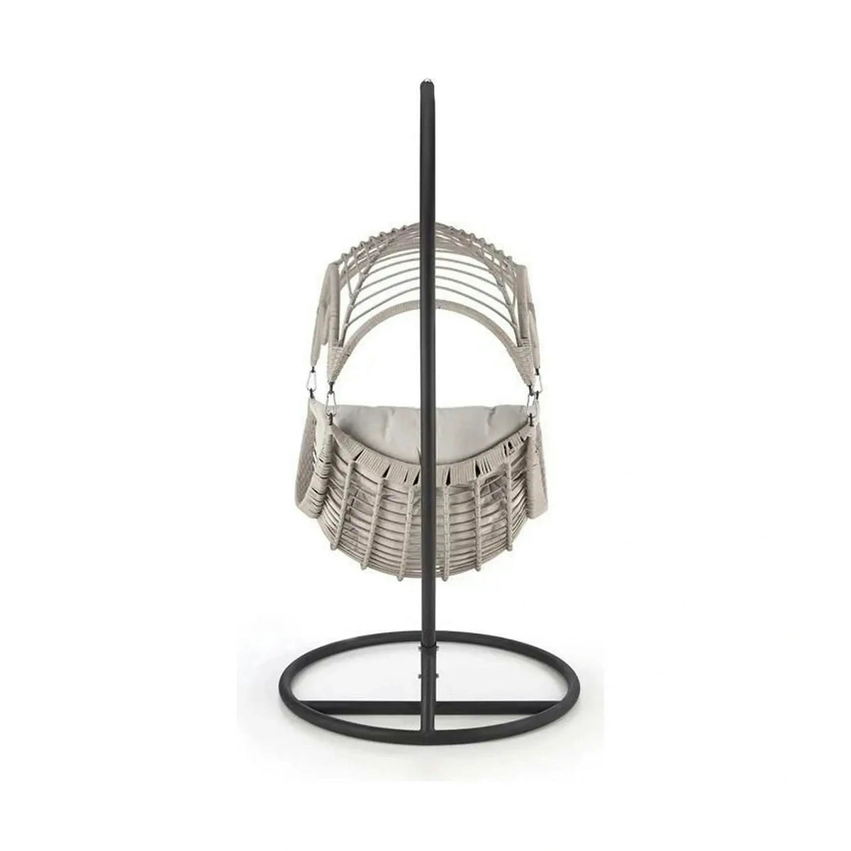 Balansoar gradina RASMUS, negru/bej, ratan sintetic, 85x60x202 cm